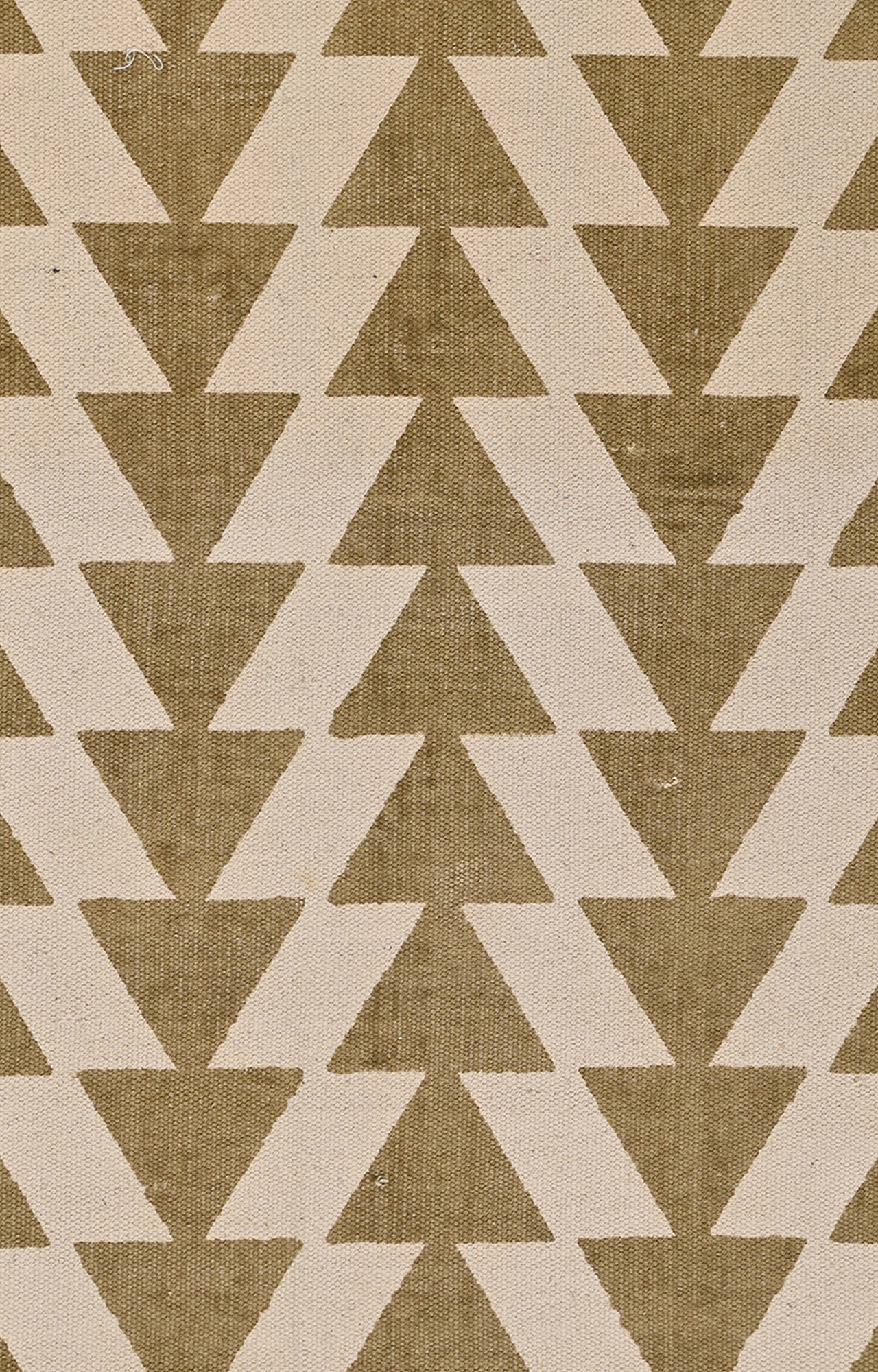 Olive Green Zigzag Chevron Cotton Rug