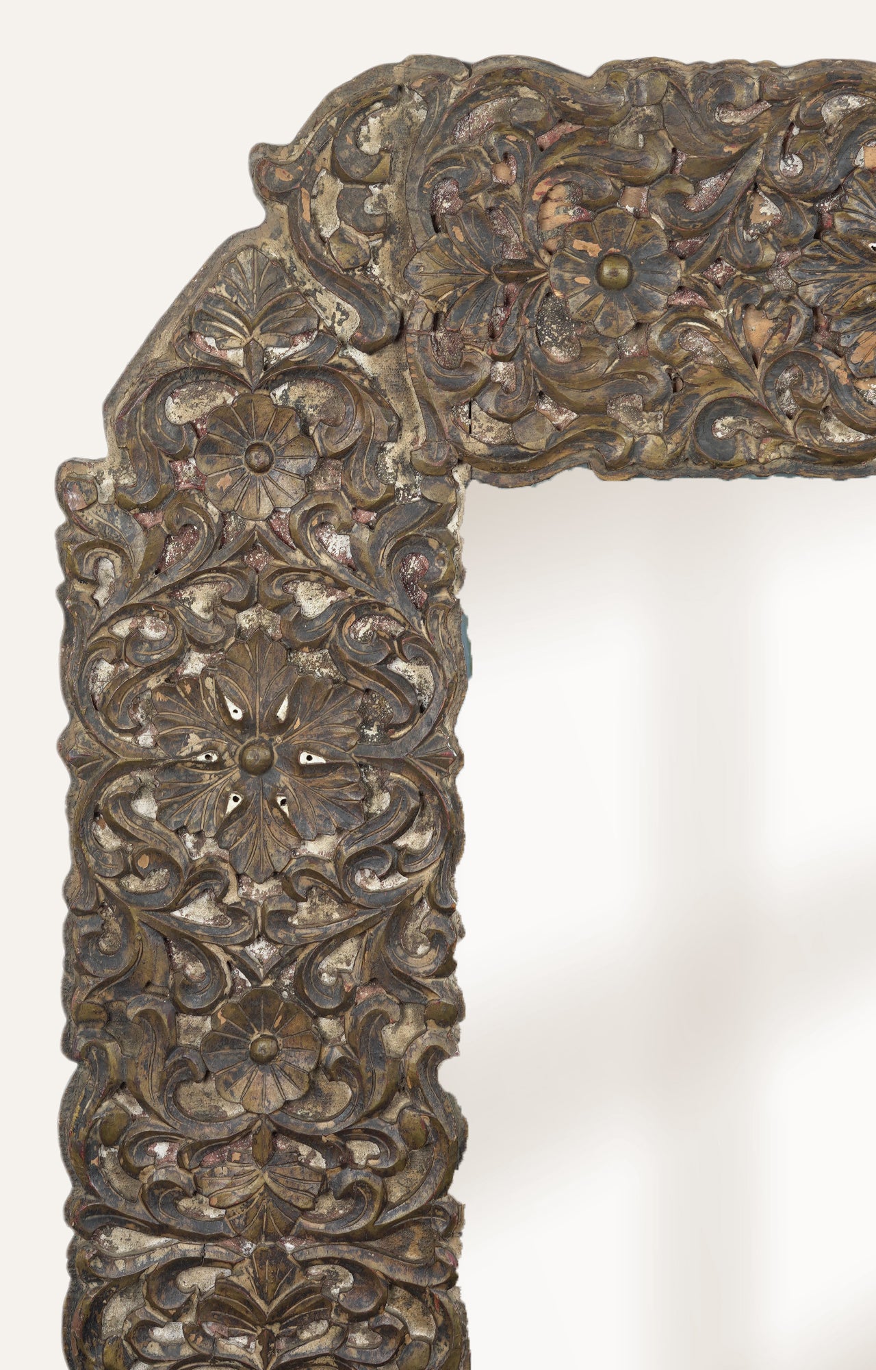 Verdant opulence carved mirror