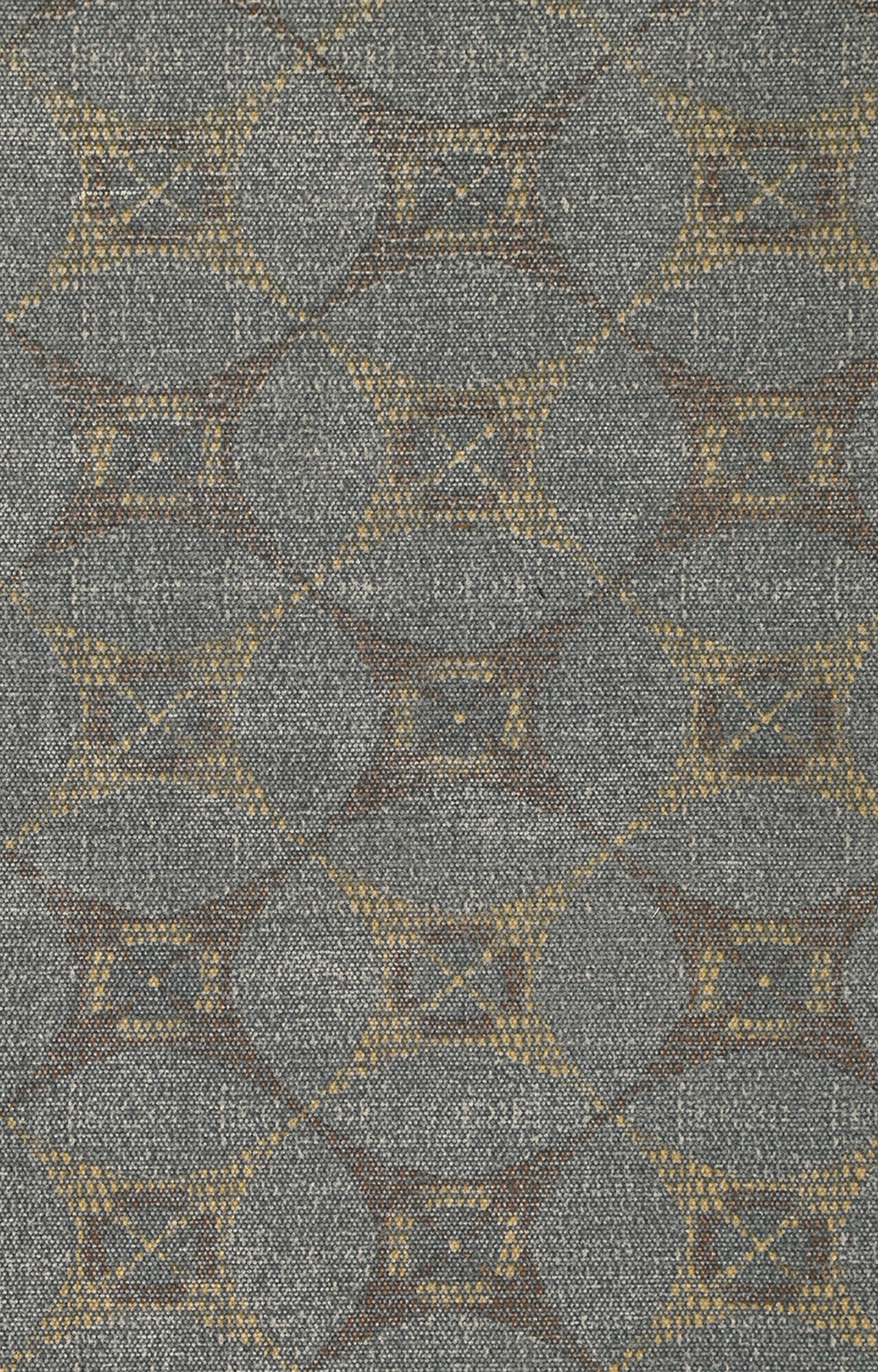 Grey & Ochre Medallion Cotton Rug