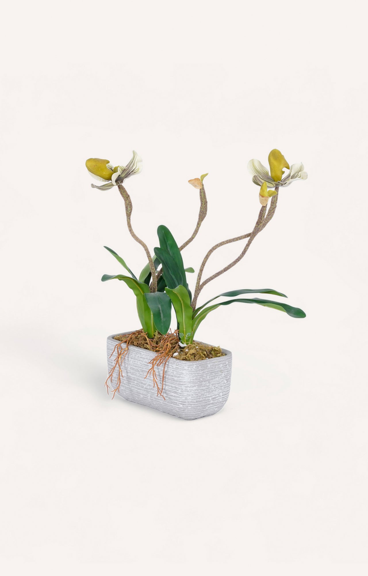 Artificial Yellow Lady Slipper Orchid