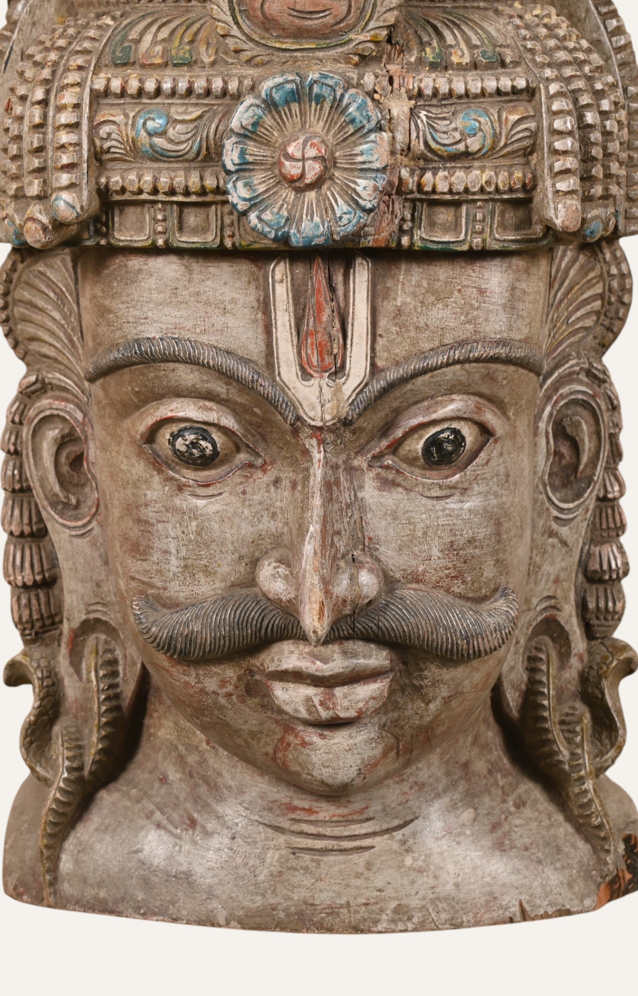 Traditional Hand-Carved Wooden Wall Mask