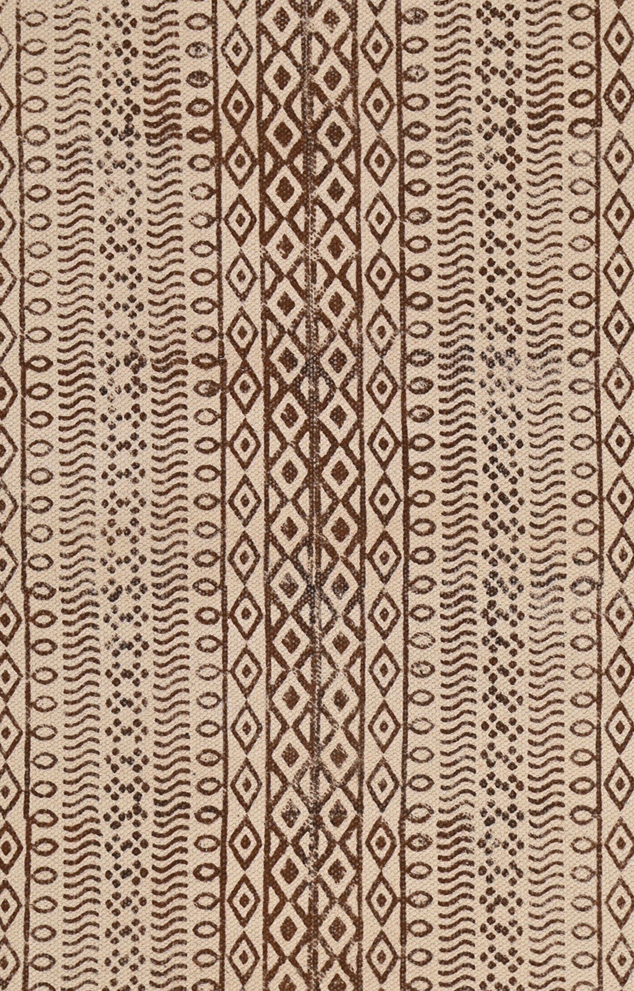 Tribal Panels Block-Printed Cotton Rug