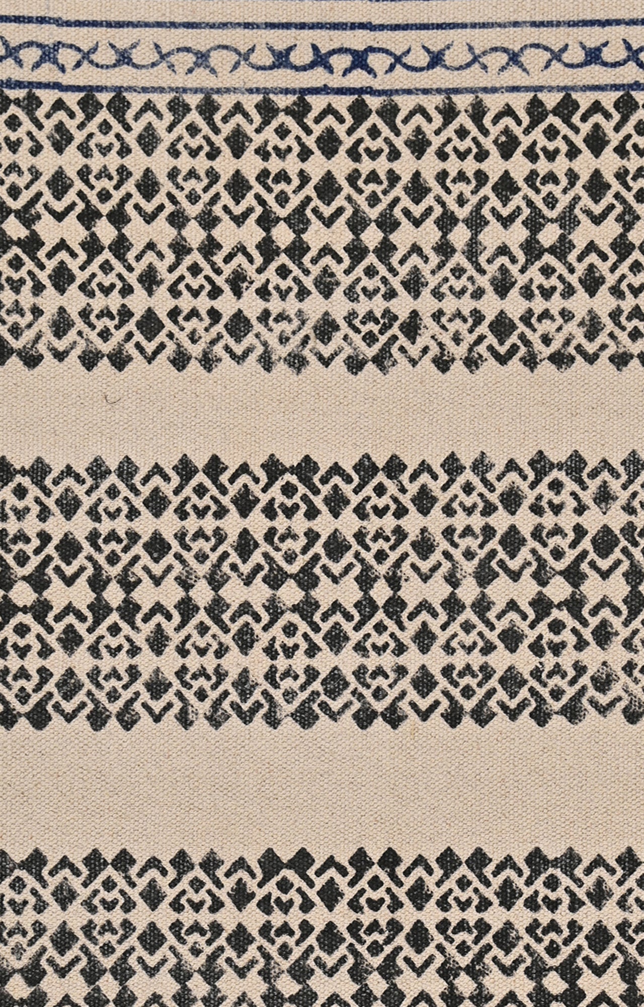 Indigo Stripe Band Cotton Rug