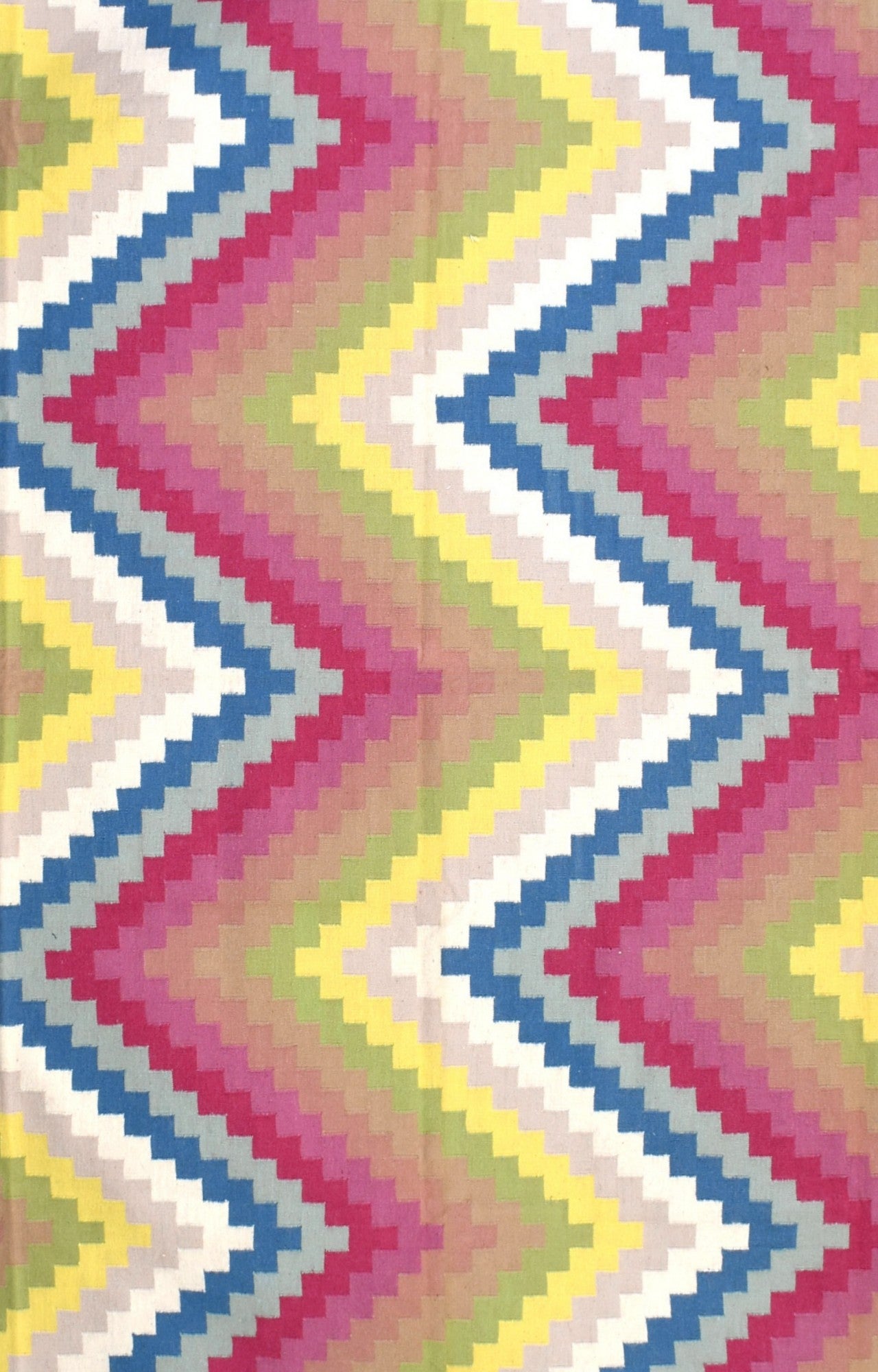 Vibrant Zig Zag Woolen Rug