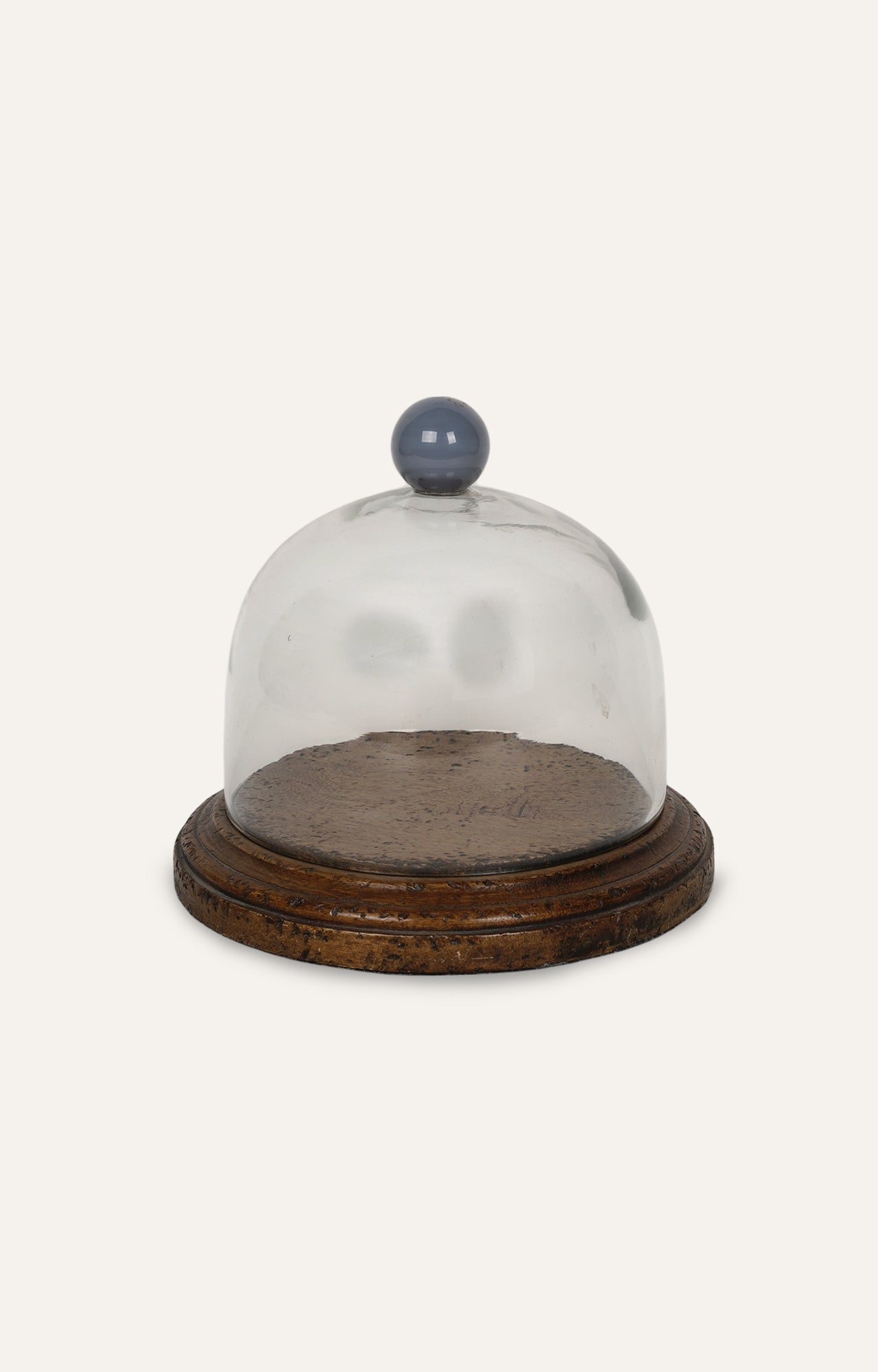 Cake Cloche with Blue Chalcedony Finial
