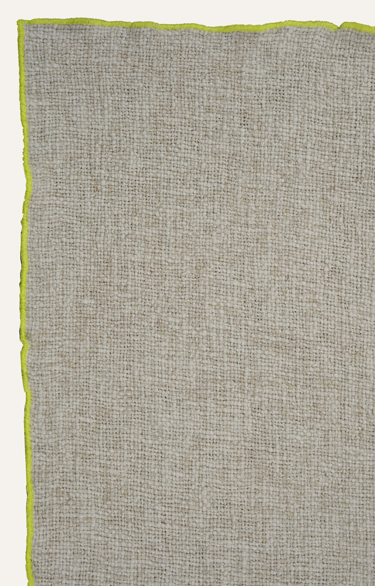 Handwoven Ivory Vielle Throw with Piping