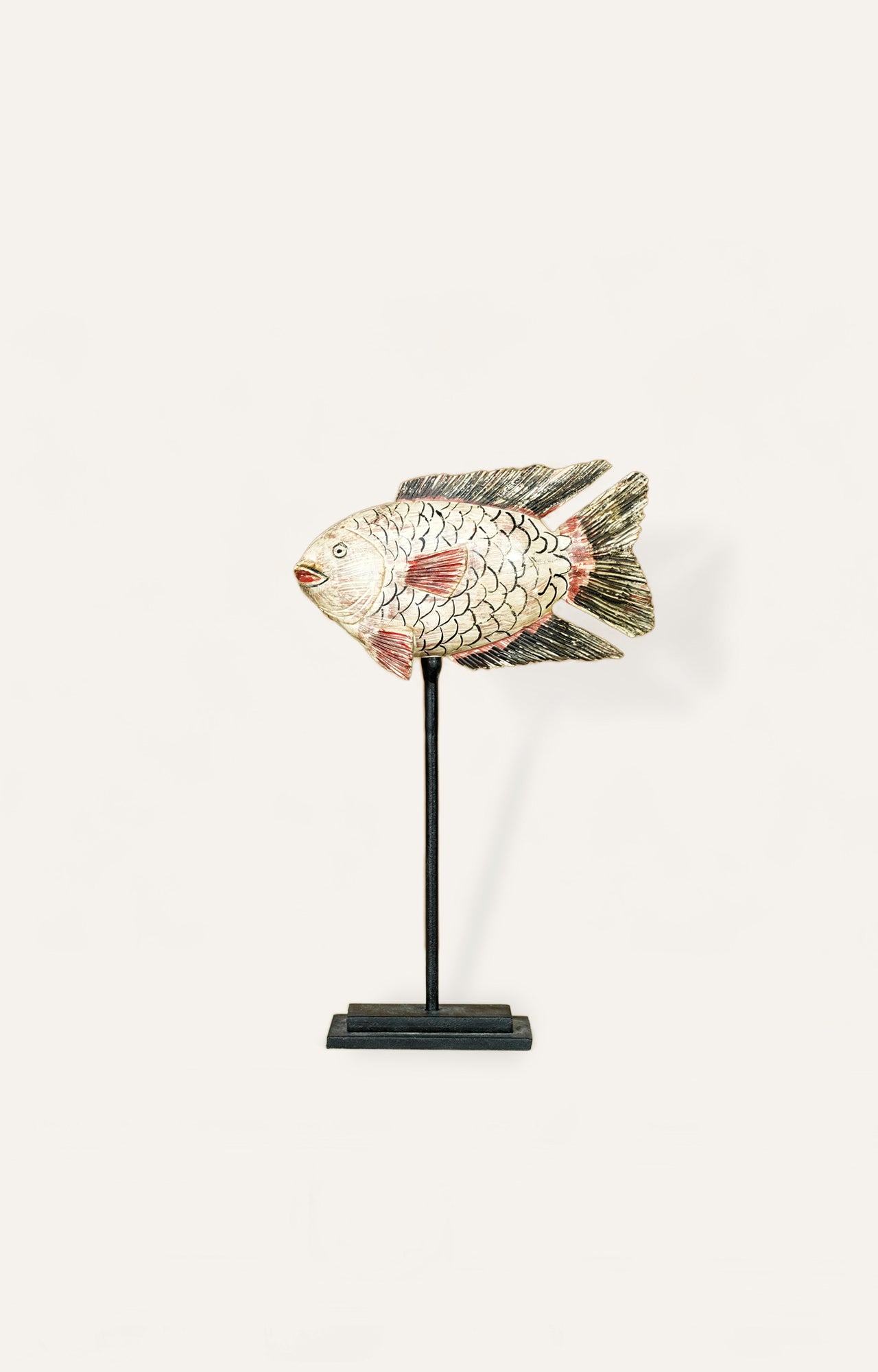 Wooden Carving Fish On Stand