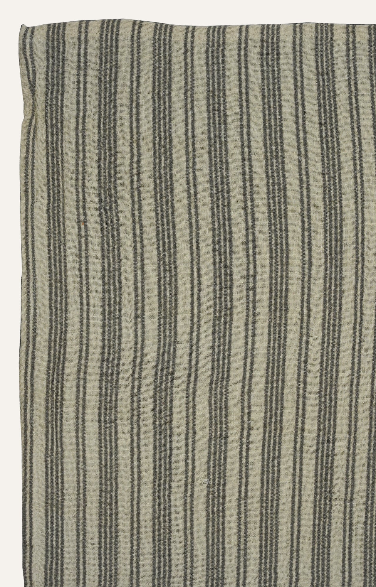 Striped Cotton Throw in Ecru & Charcoal