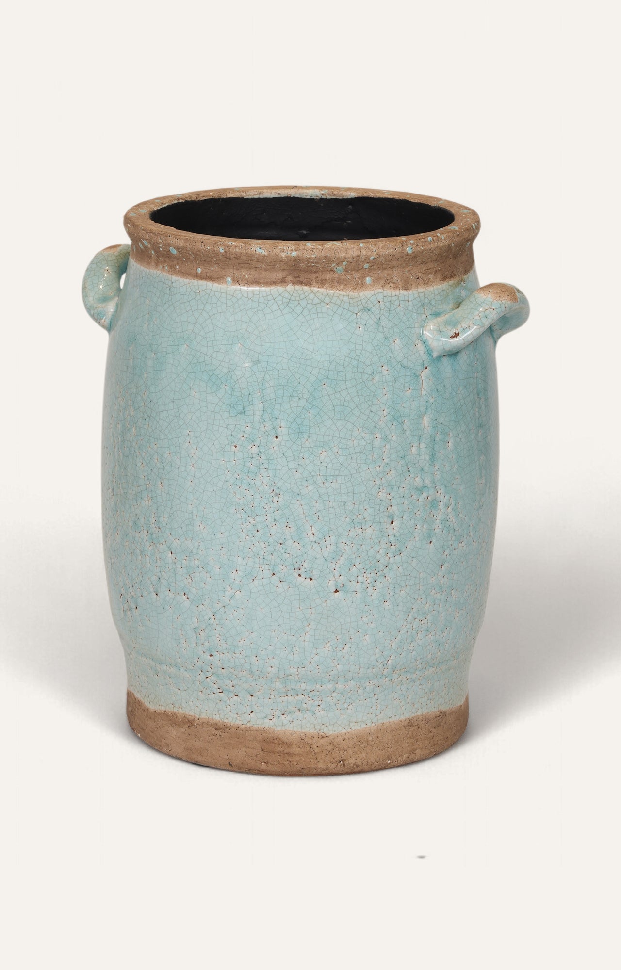 Handmade Ceramic Vase with Crackle Glaze Finish