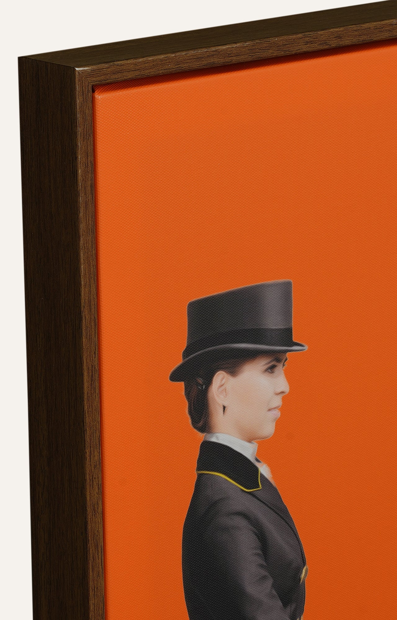 Men on Horse Orange Canvas Art Print Set of 2