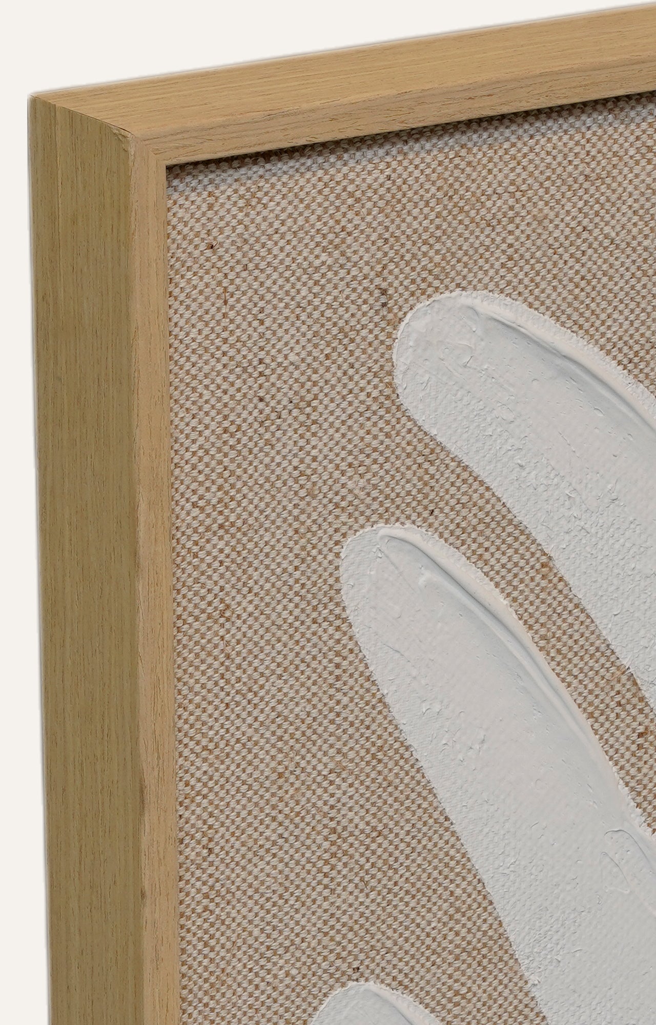 White and Brown Hand-painted Canvas Art Set of 2