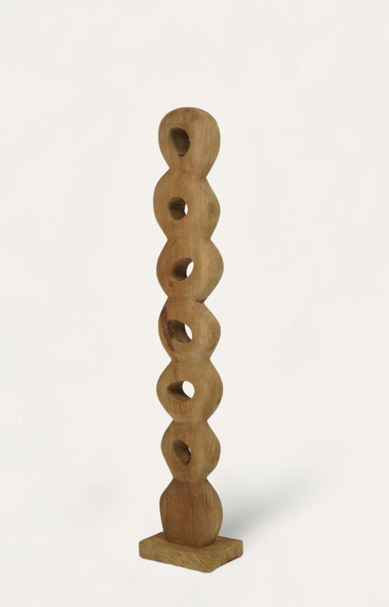 The Eternal Hoop – Brown Mango Wood Modern Sculpture