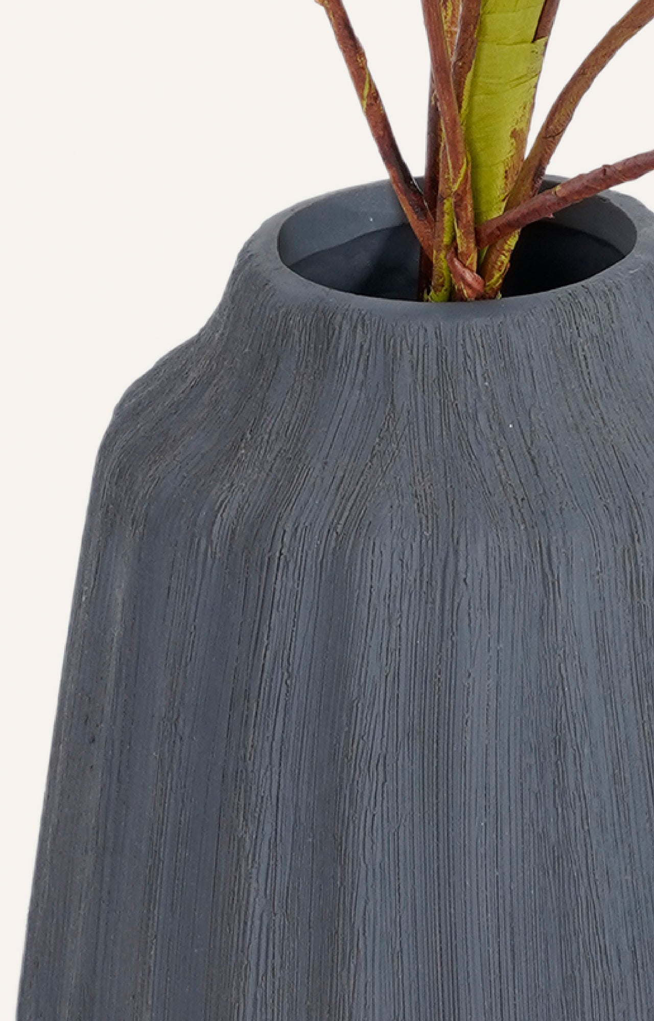 Fluted Grey Vase