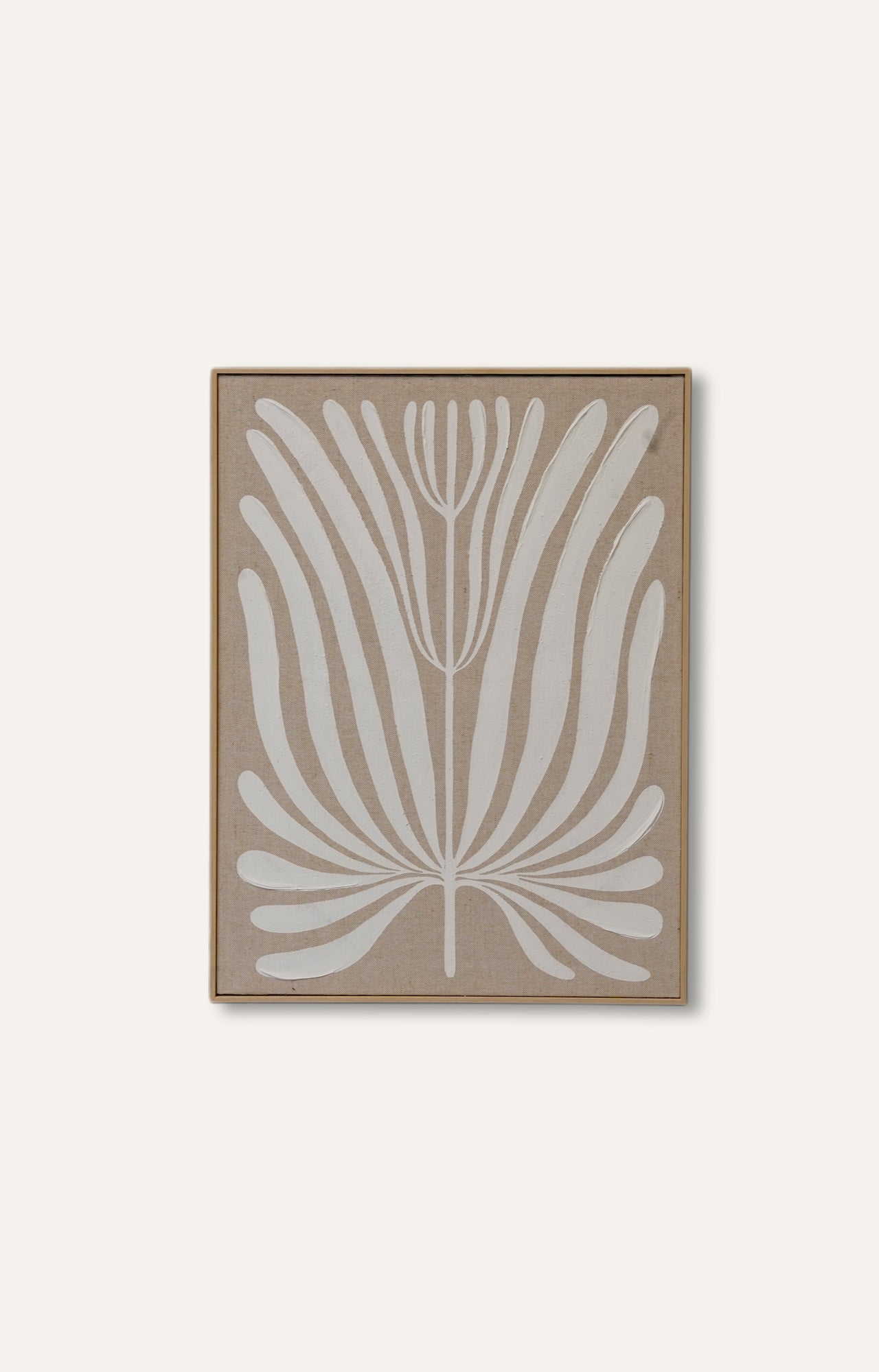 White and Brown Hand-painted Canvas Art Set of 2