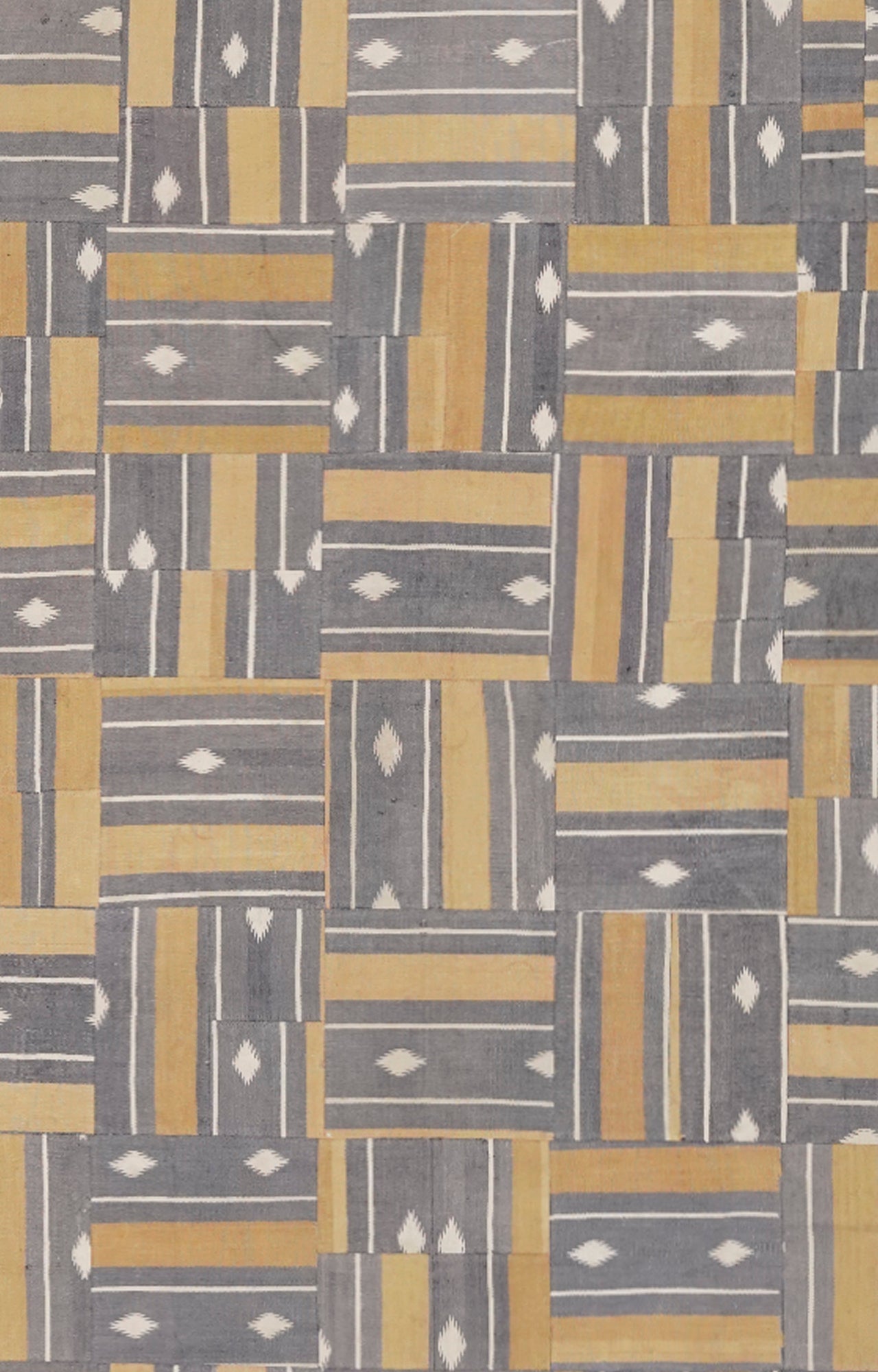 7 x 10 Ft Geometric Gray and Yellow Area Rug