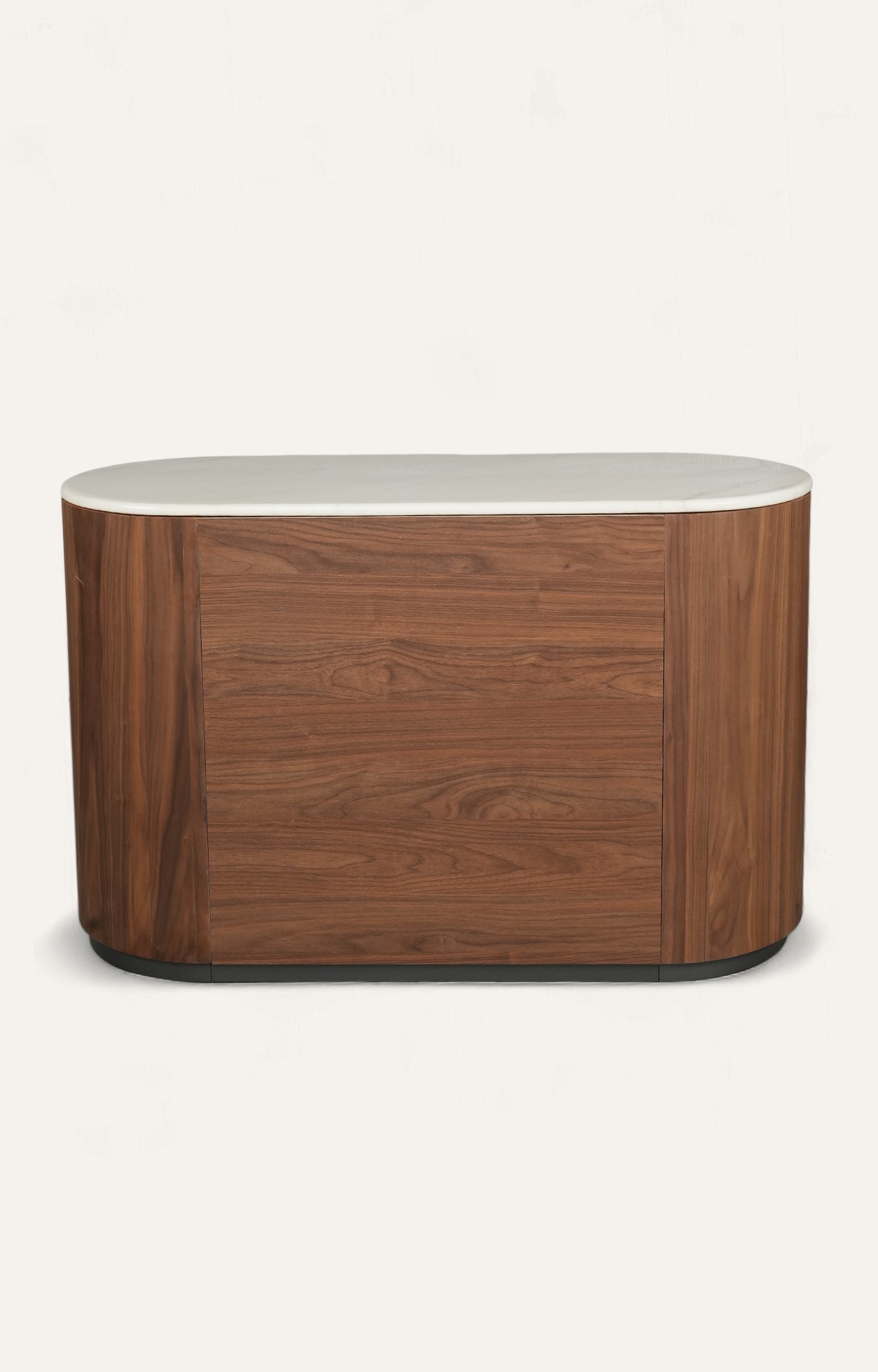 Oval Walnut Sideboard with Marble Top