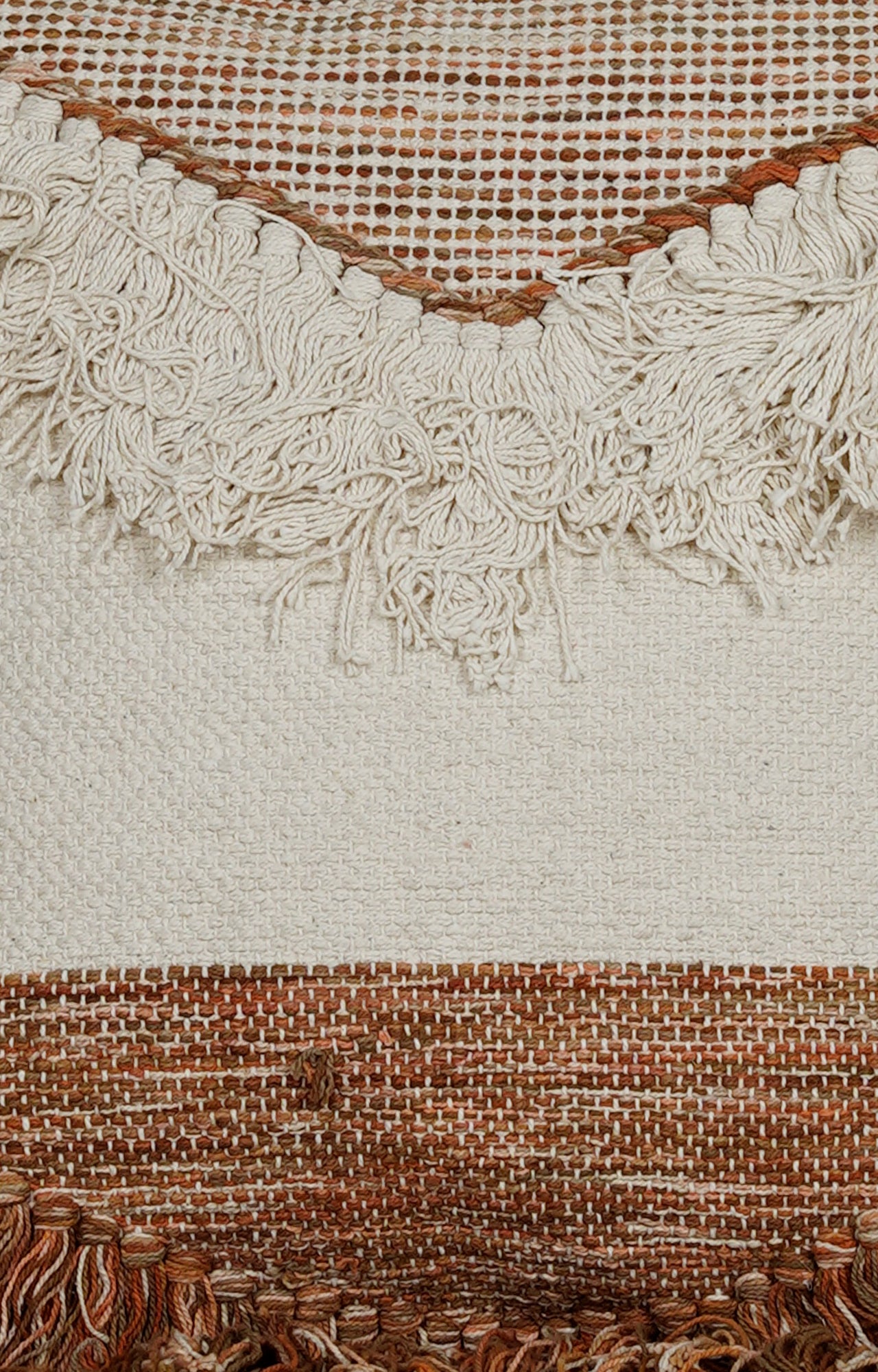 Textured Fringe Cushion in Neutral and Earthy Tones