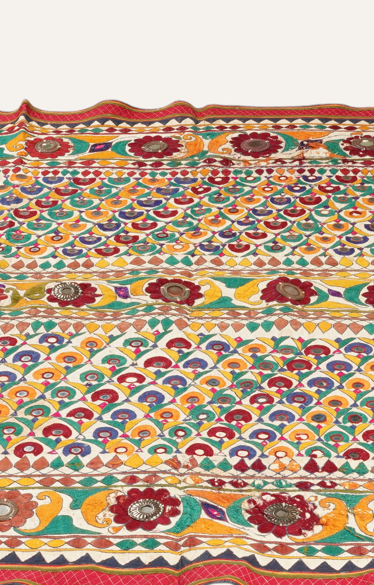 Mirrored Saurashtra Embroidered Textile Wall Hanging