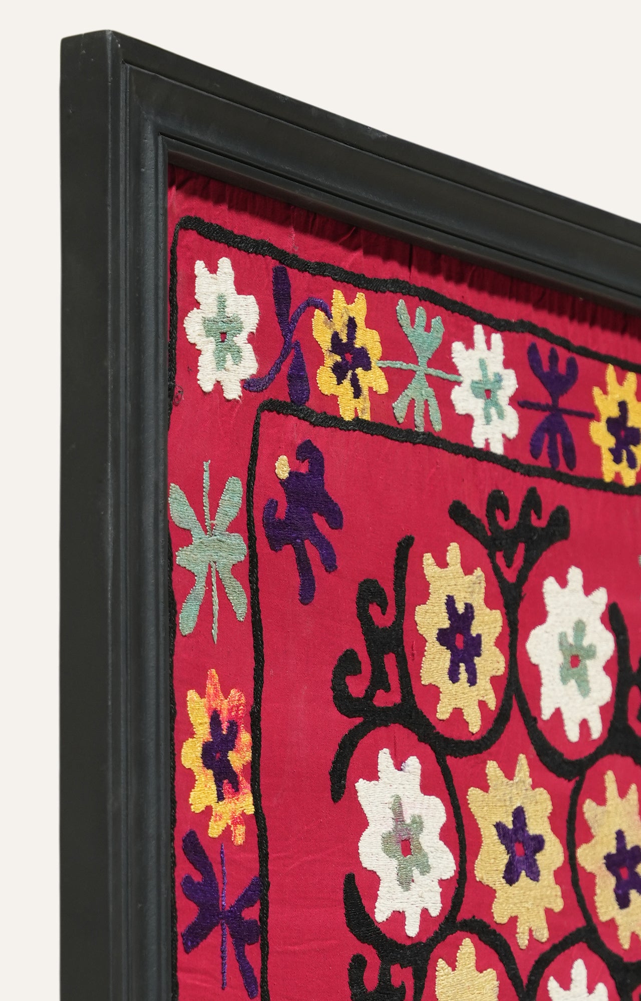 Framed Suzani-style Vintage Textile Wall Art