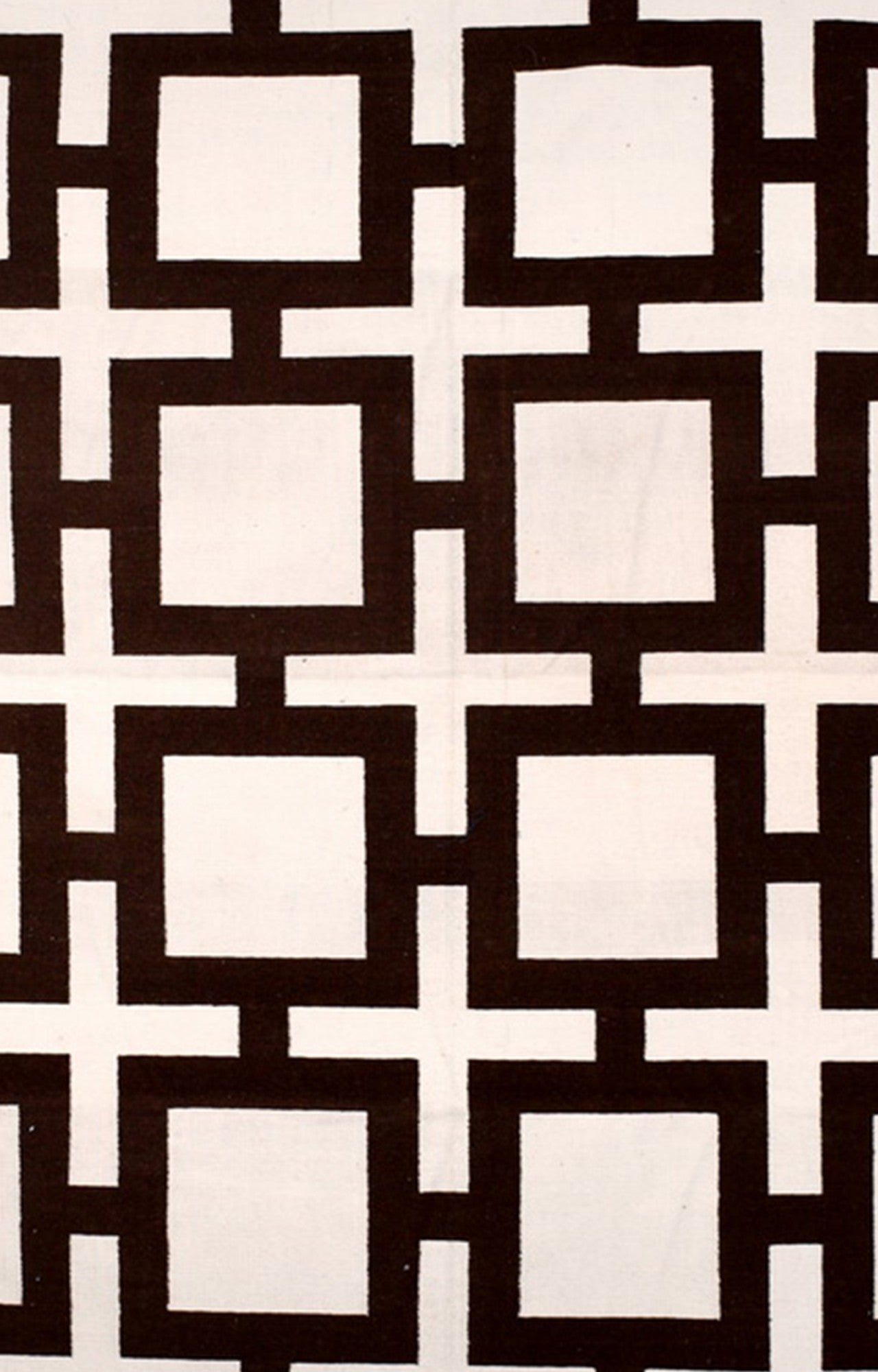 Black and White Rustic Woolen Rug