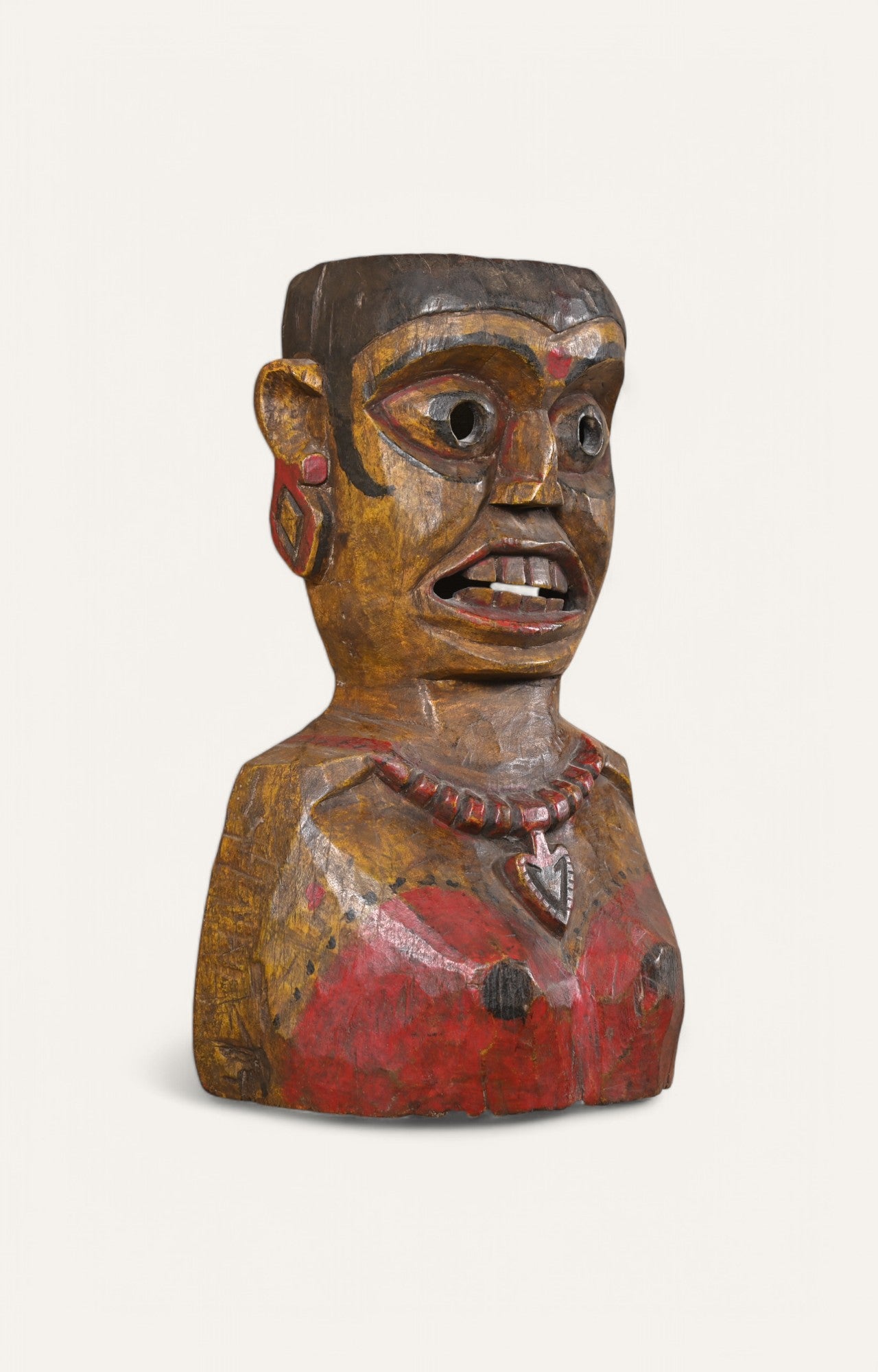 Indian Tribal Woman Wooden Hand Carved Wall Mask