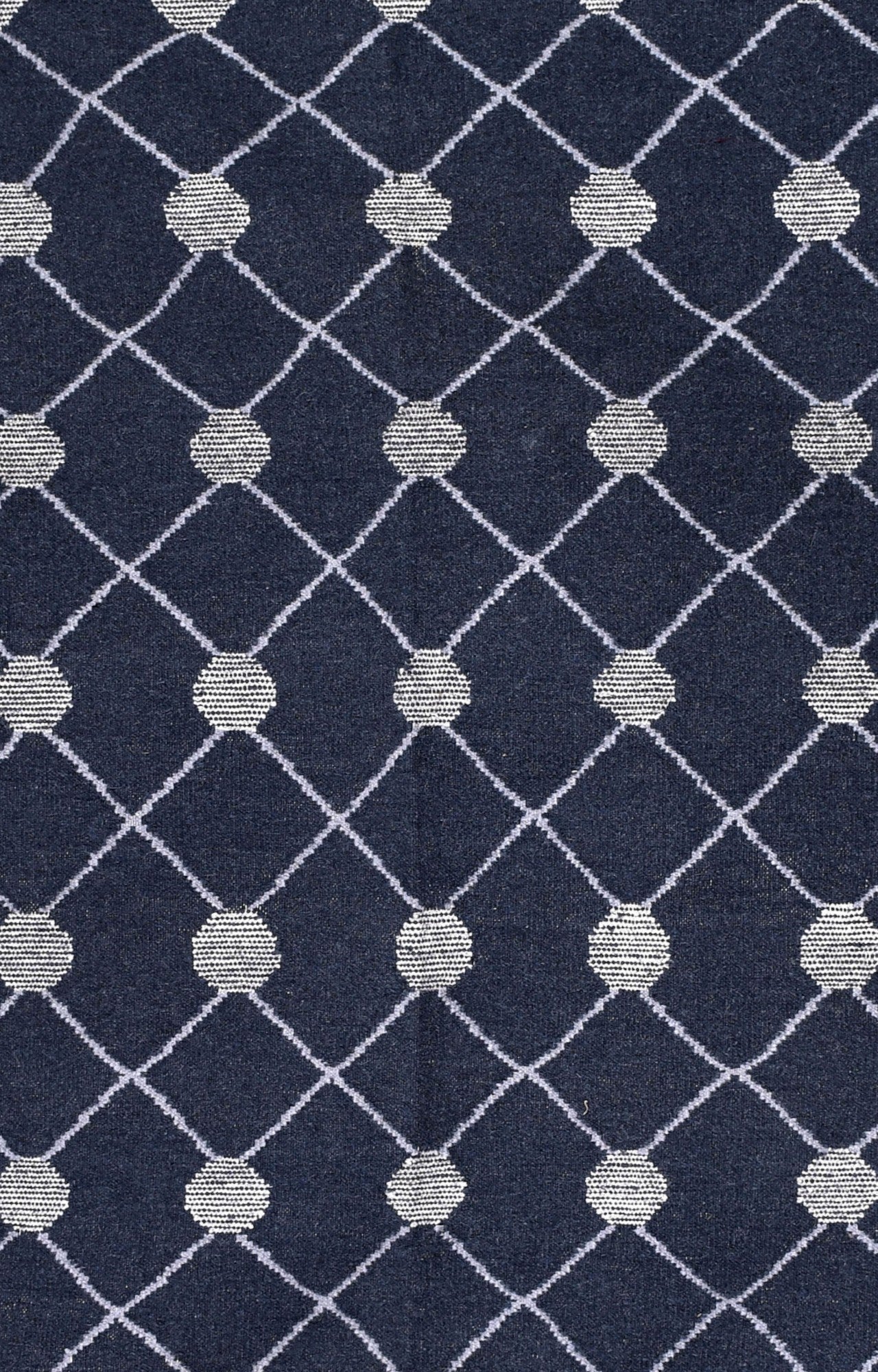 Blue And White Wavy Pattern  Rug