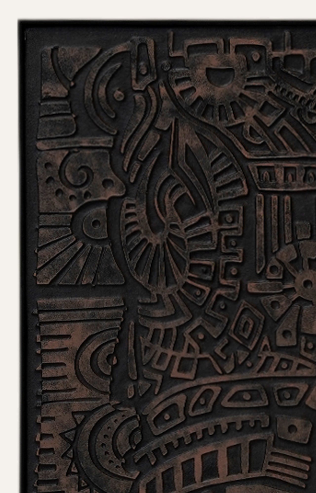 Black Abstract 3D Art Relief on Canvas