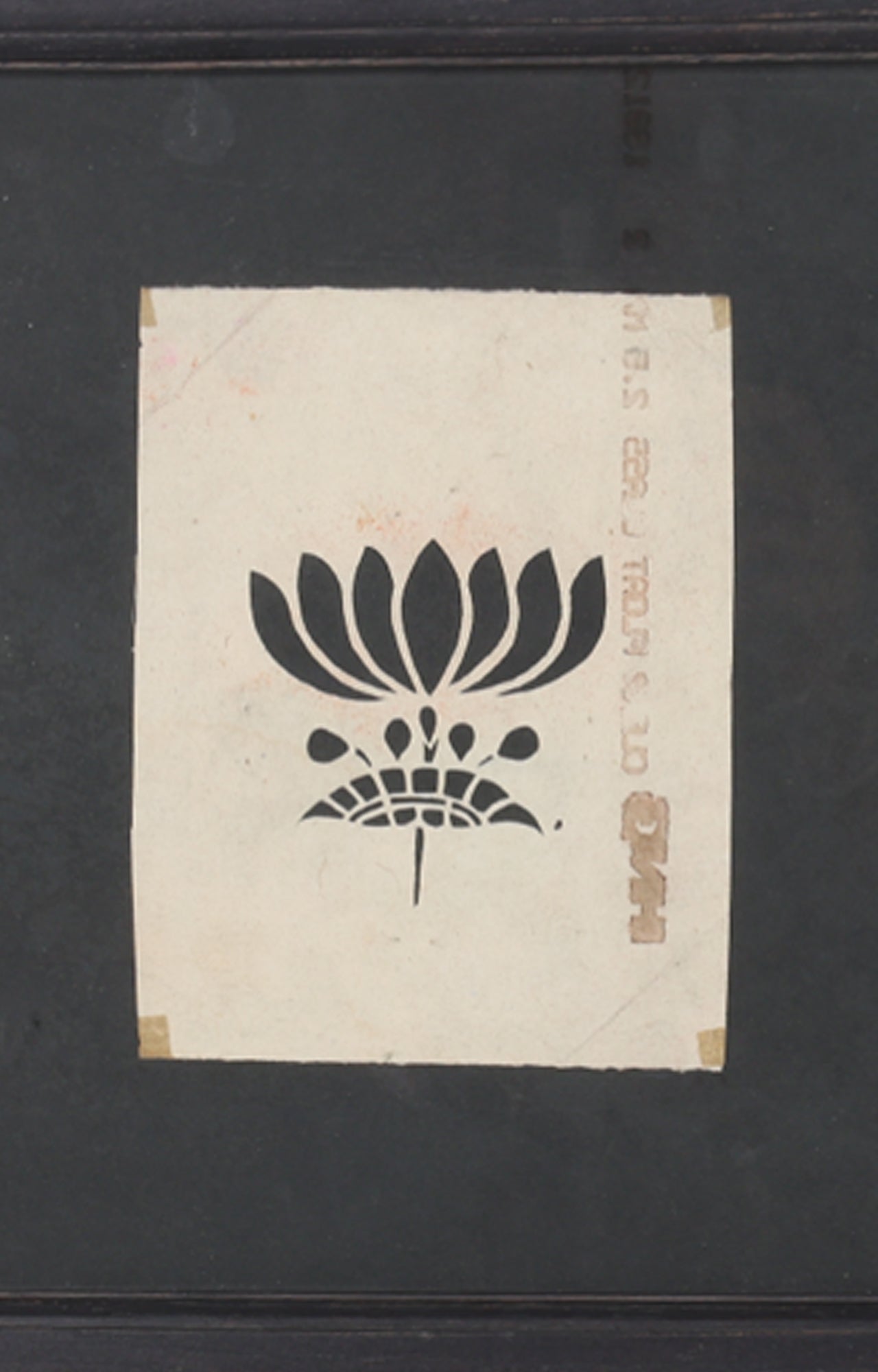 Lotus Stencil Art (Framed)