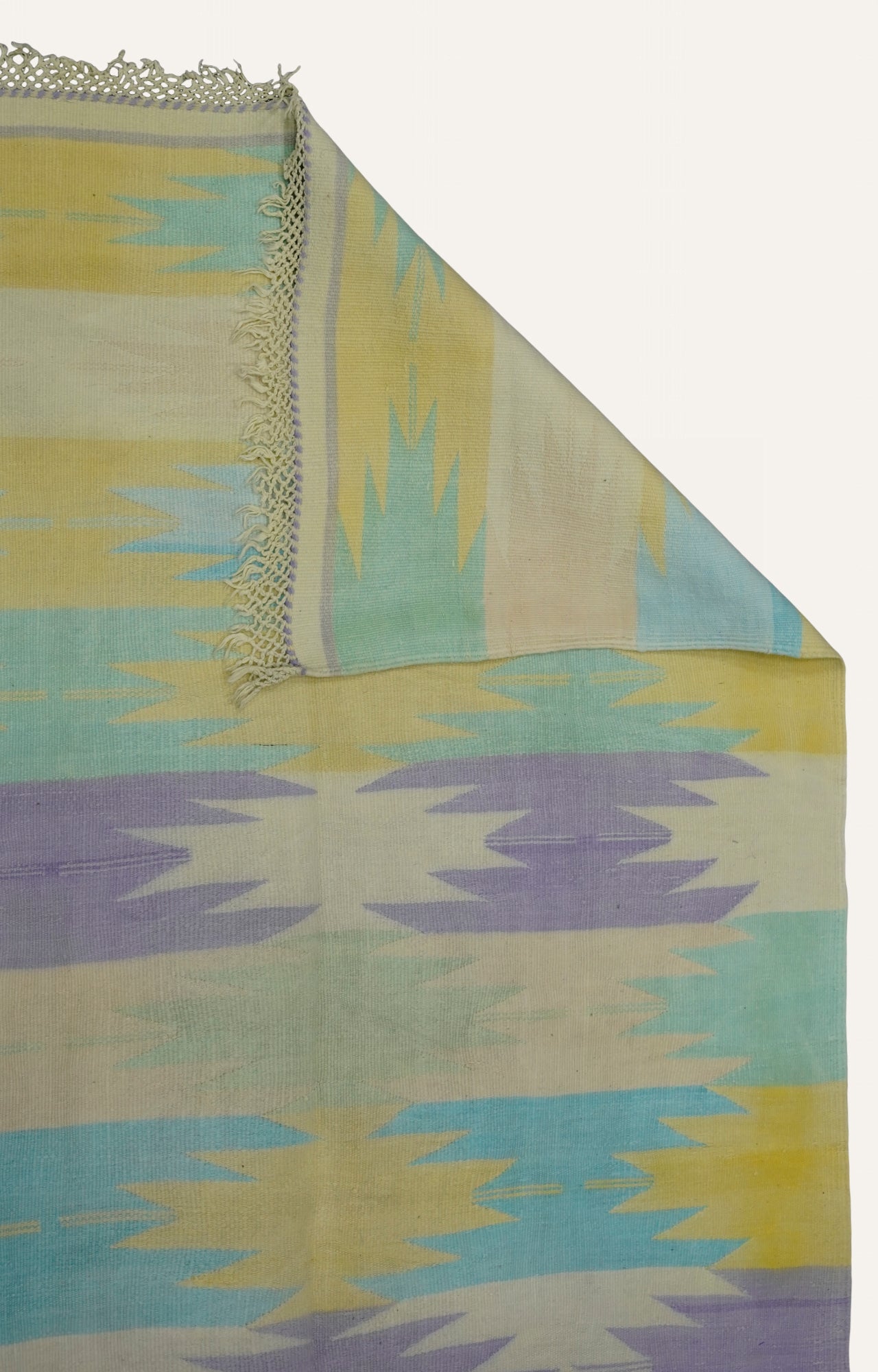 Pastel Ikat Handwoven Cotton Rug