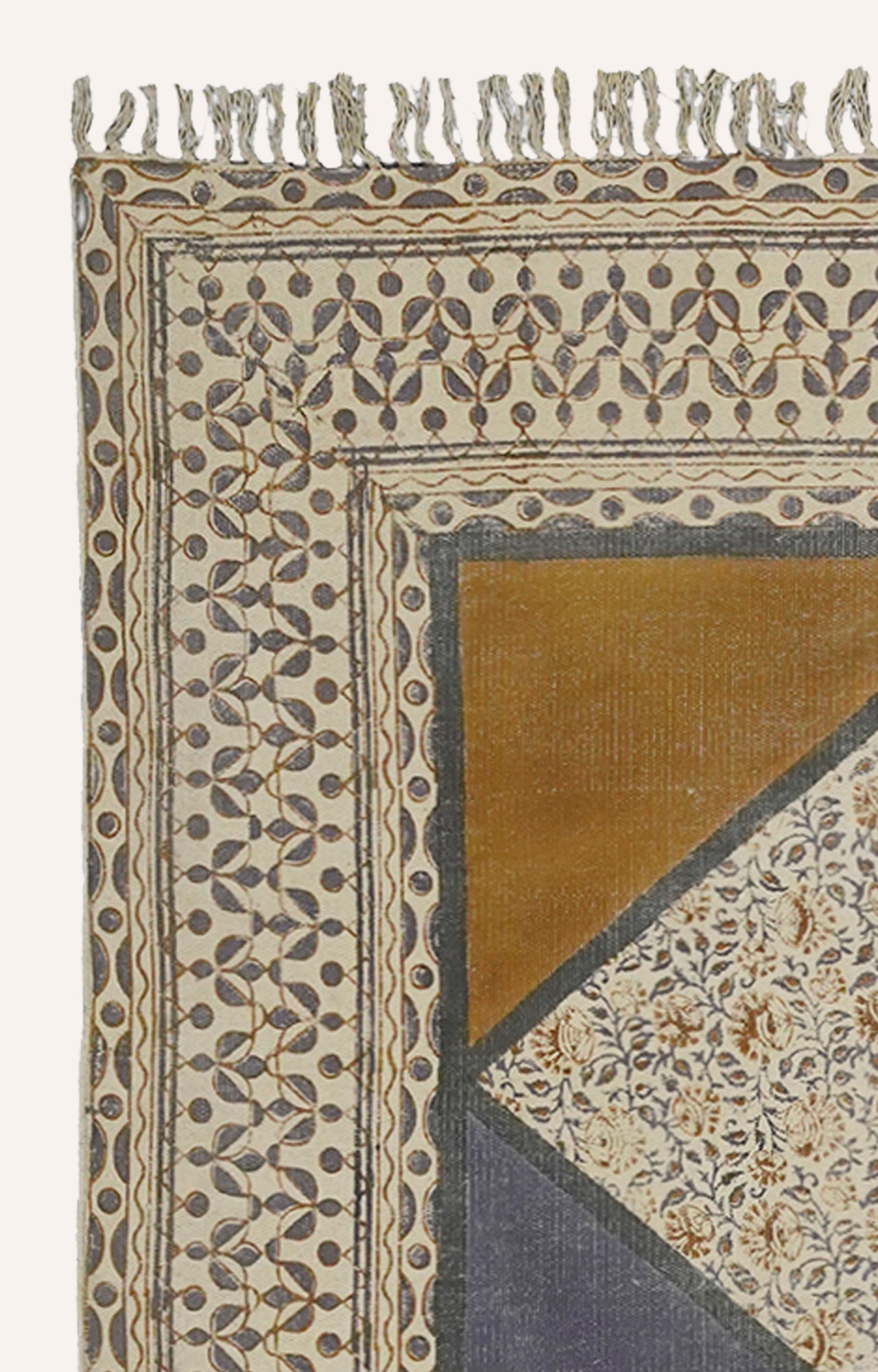 Floral Diamond Screen Printed Rug