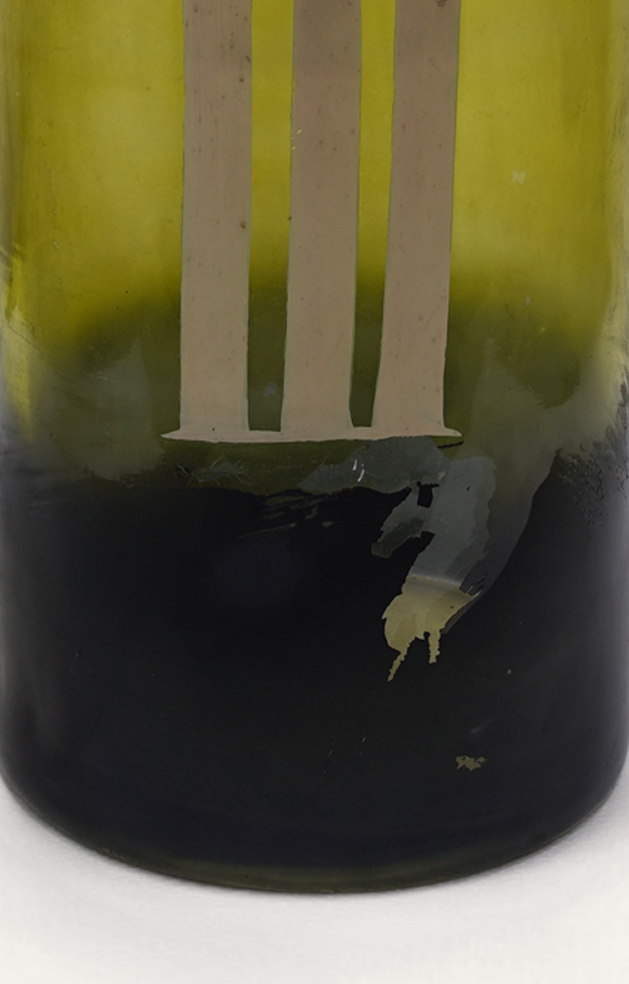 Olive Green Bottle-Design Glass Vase