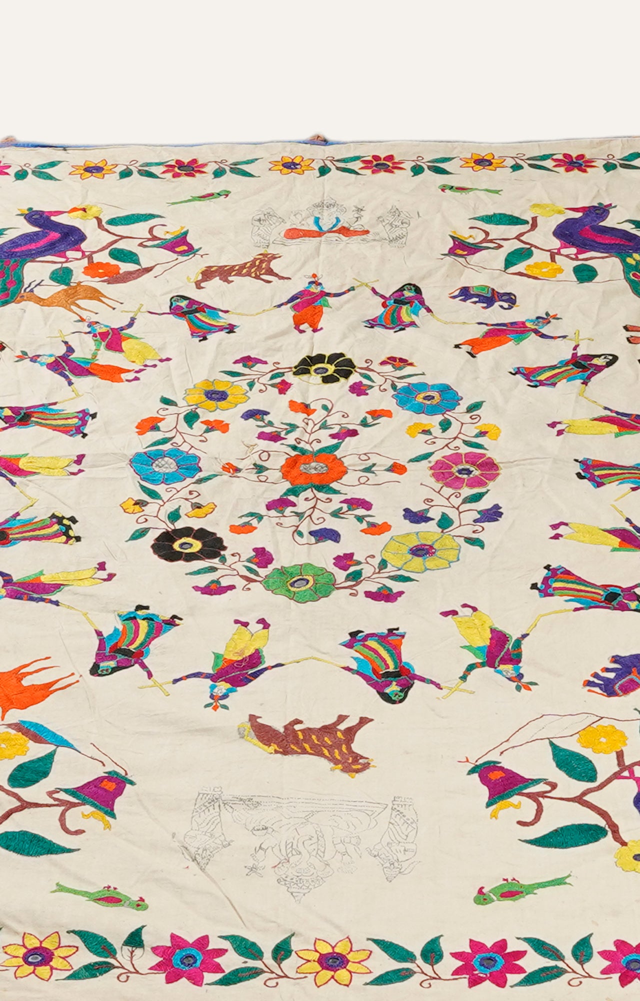 Tribal Embroidered Gujarati Wall Hanging Textile