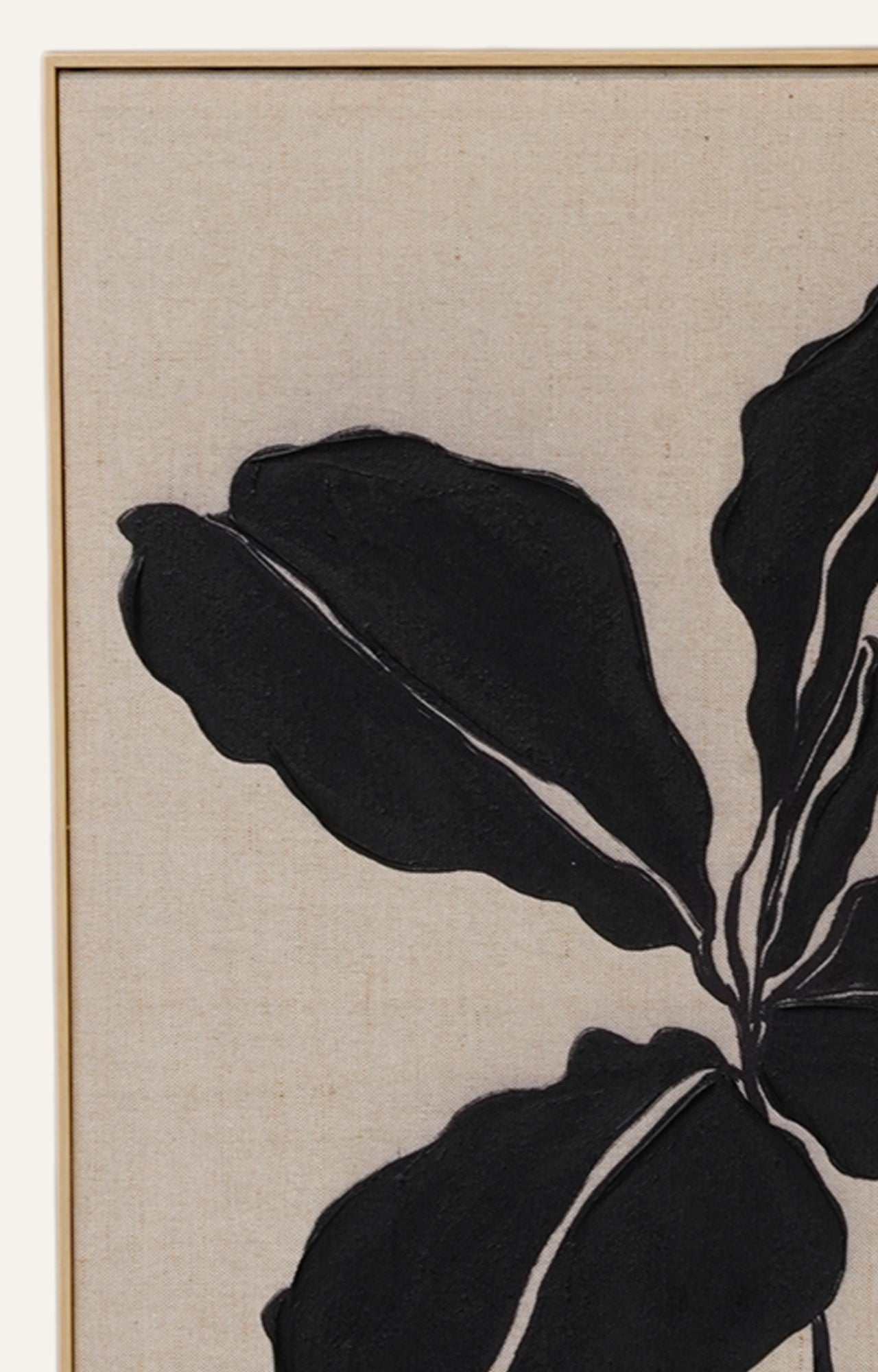 Black Leaves Hand-painted Canvas Art