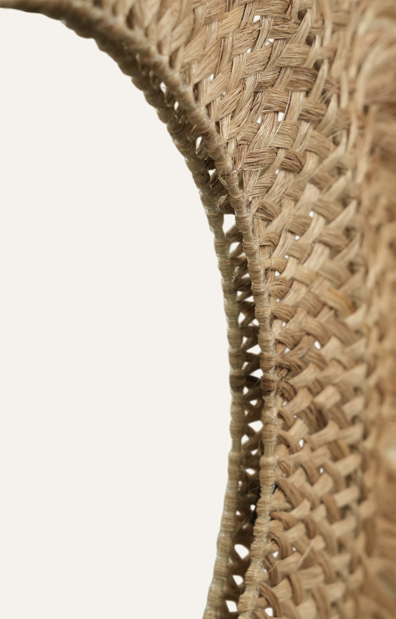 Round Prism Wall Mirror with Sea Grass Fringe