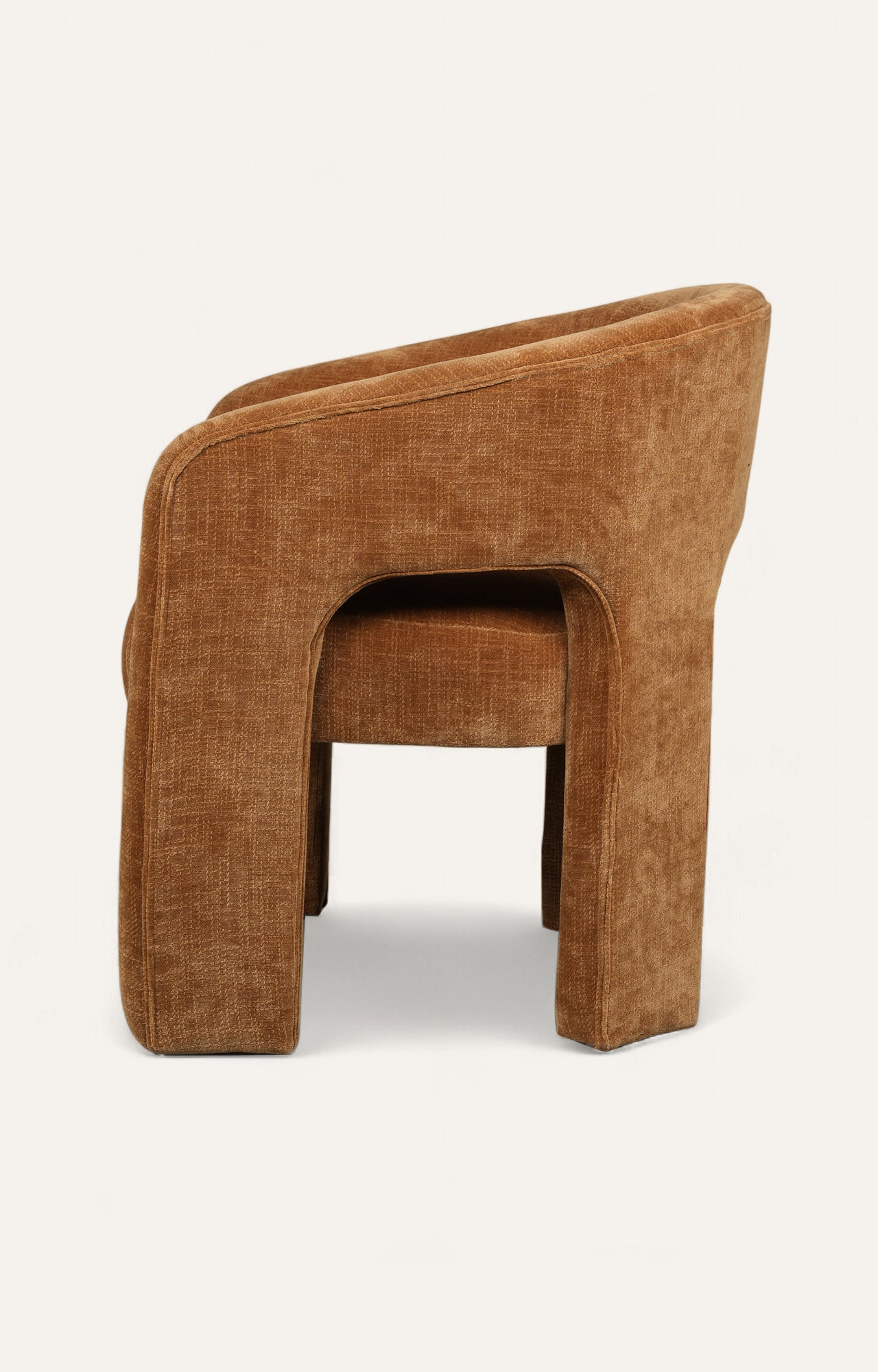 Curved Mid-Century Modern Upholstered Lounge Chair