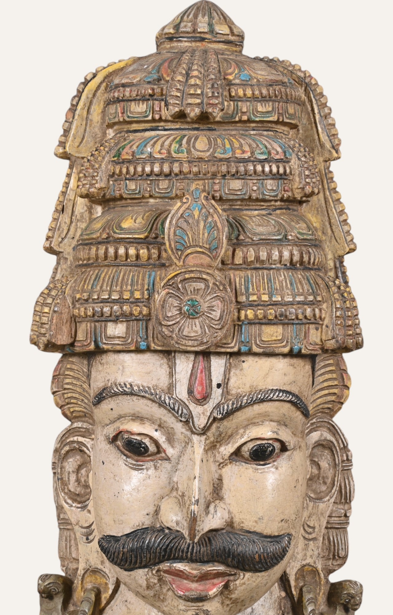 Guardian of Temples Hand-Carved Wooden Wall Mask