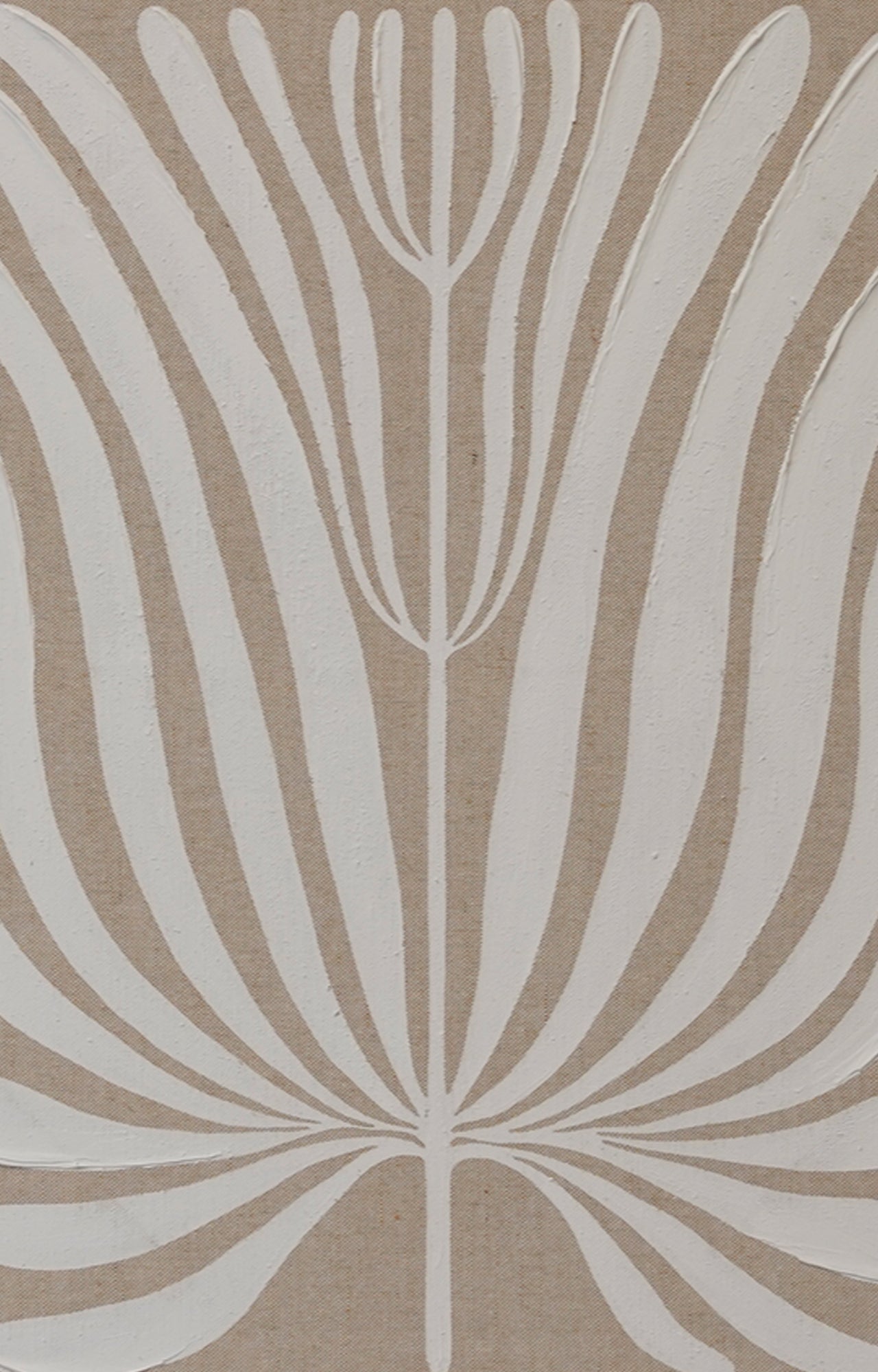 White and Brown Hand-painted Canvas Art Set of 2