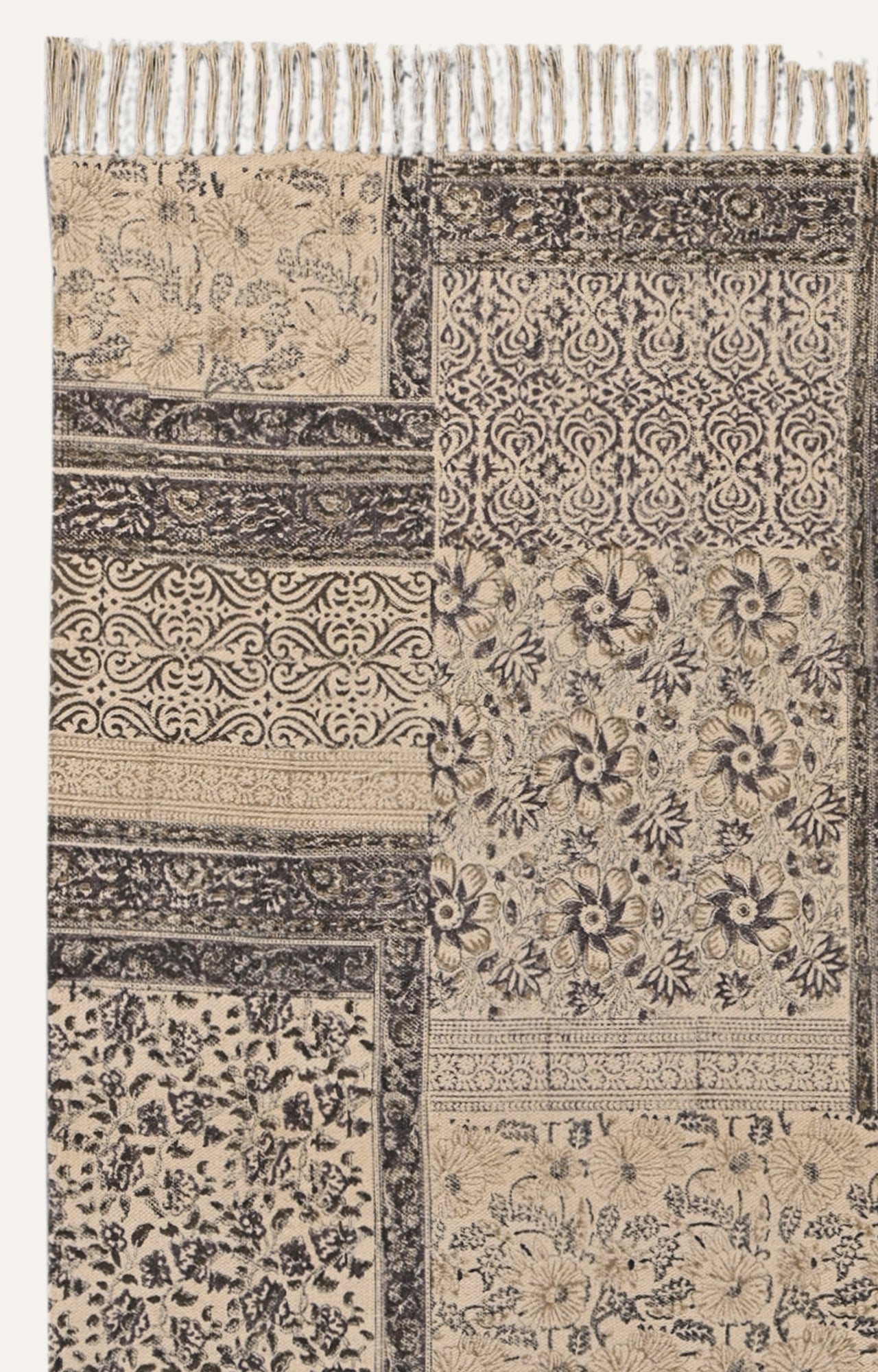 Patch Block-Printed Cotton Rug