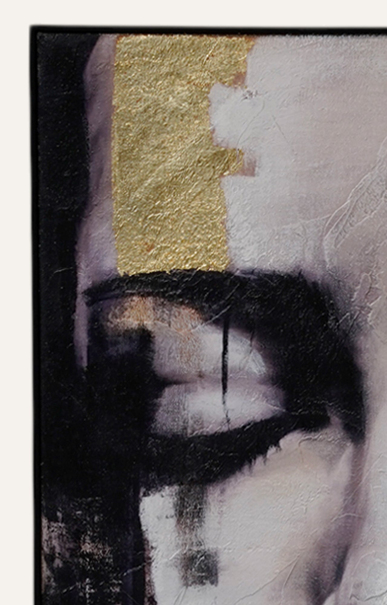 Abstract Girl Textured Art on Hessian with Foil Finish