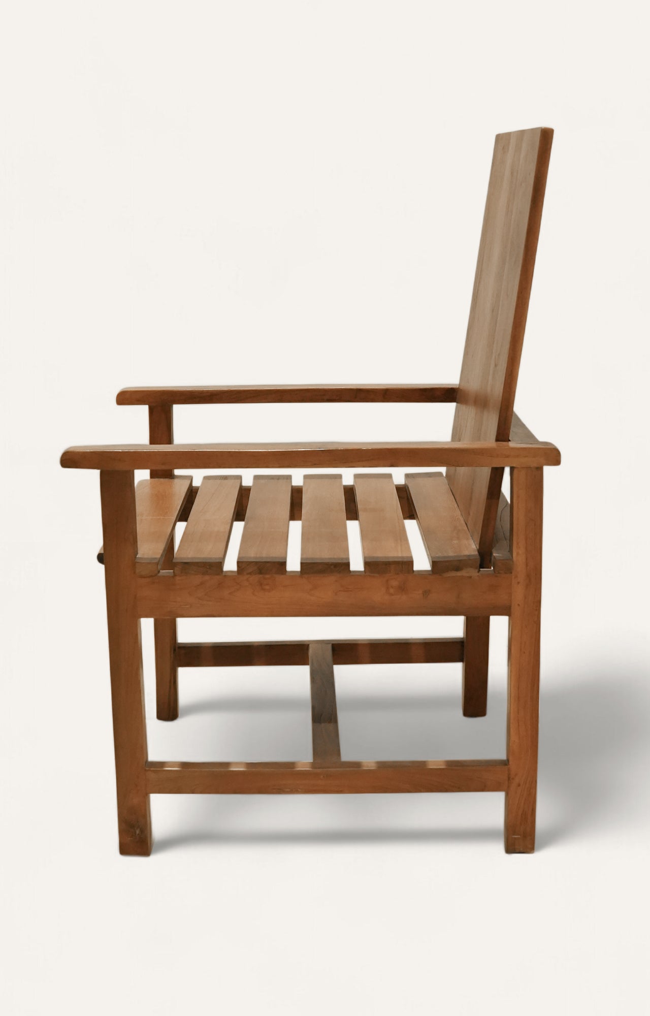 Classic Slat-Back Armchair in Black Finish