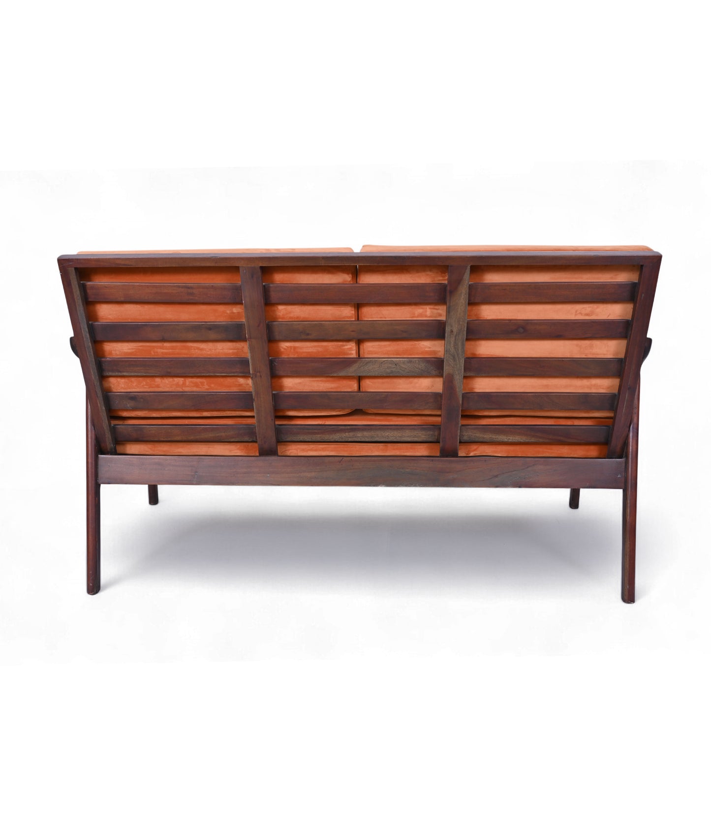 Wooden & Velvet Sofa Two Seater Sofa