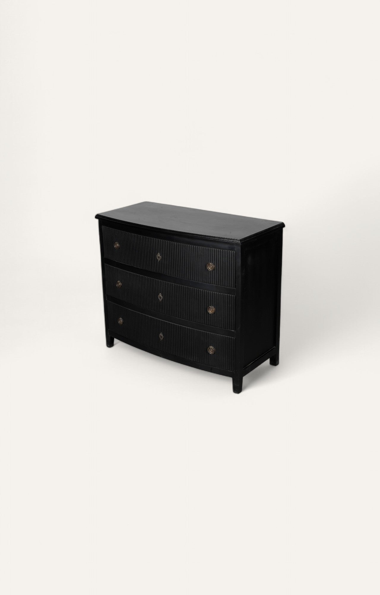 English 3-Drawer Wooden Chest in Black