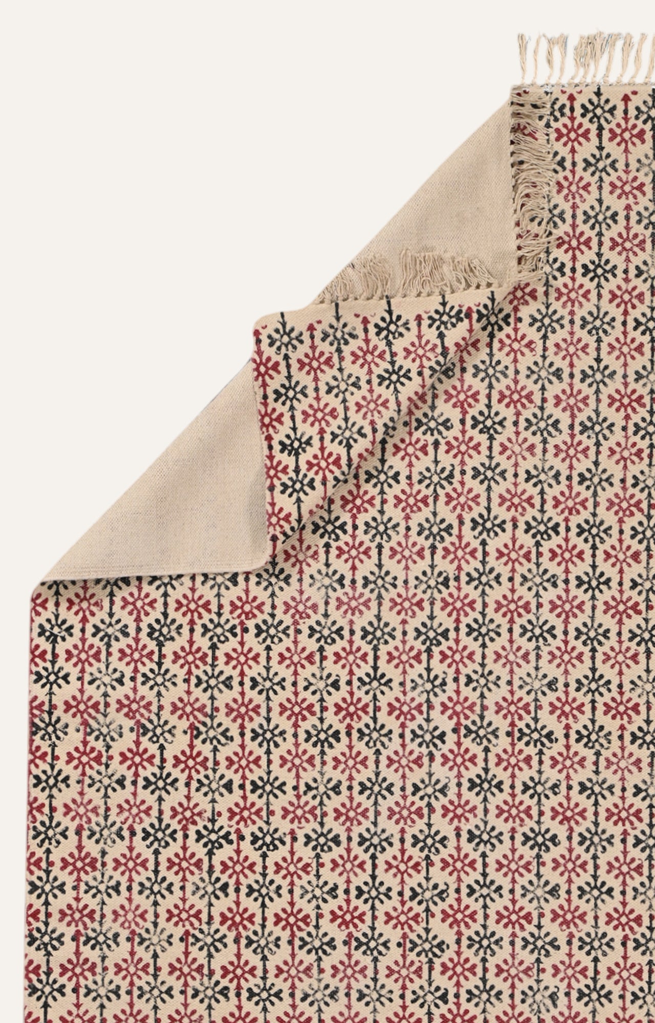 Starburst Motif Block-Printed Rug