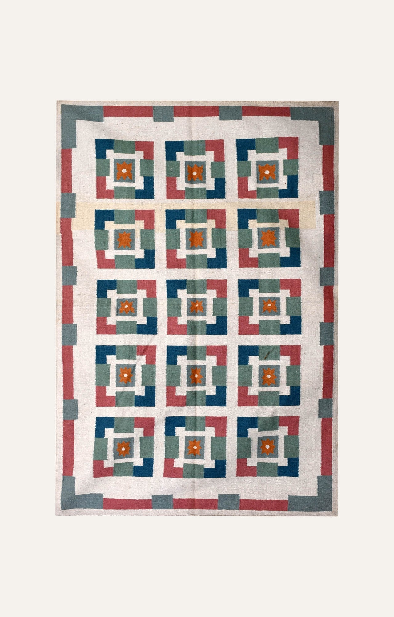 Woolen Geometric grid Rug