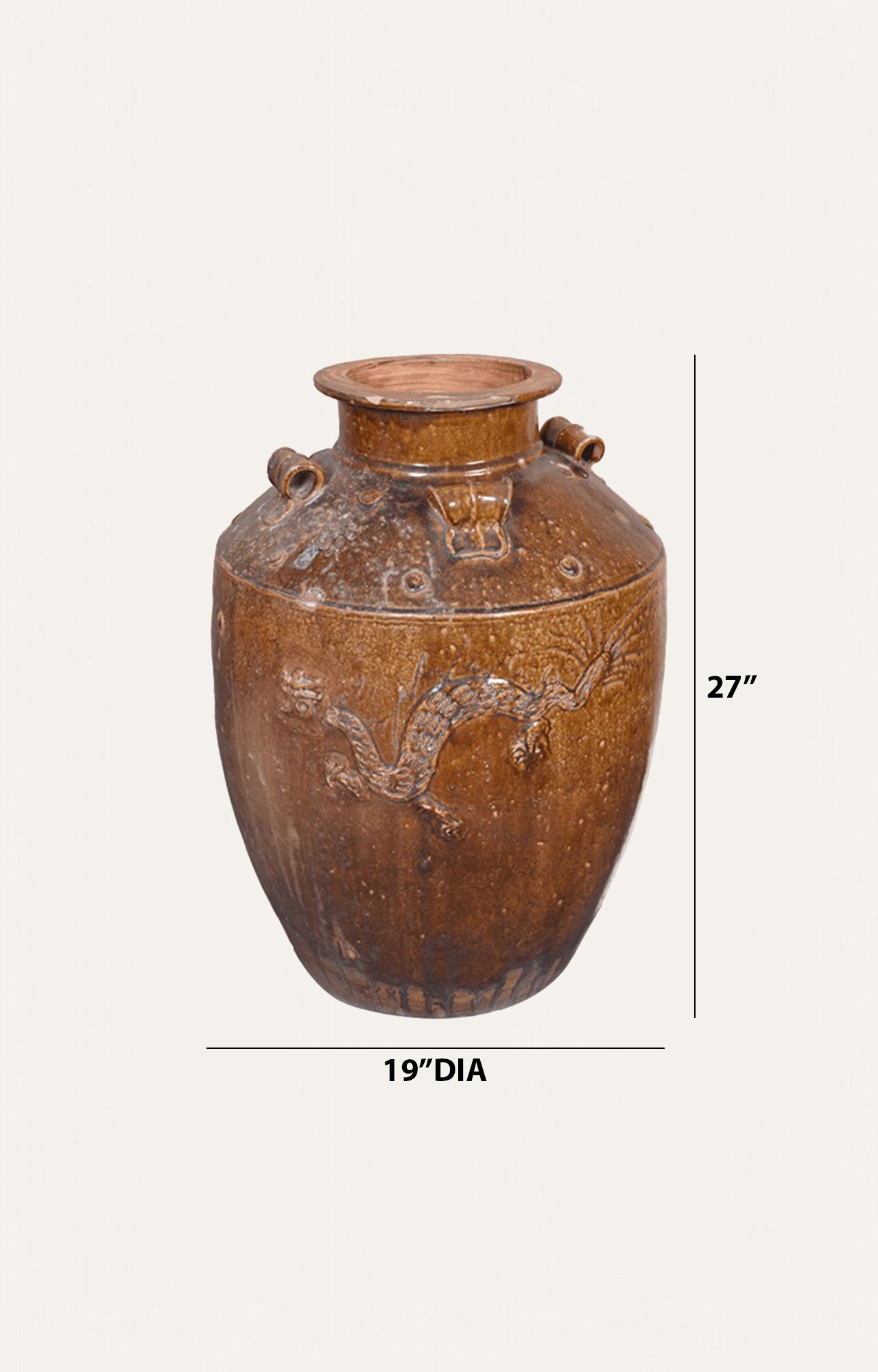 Vintage Chinese Ceramic Vase with Dragon Design