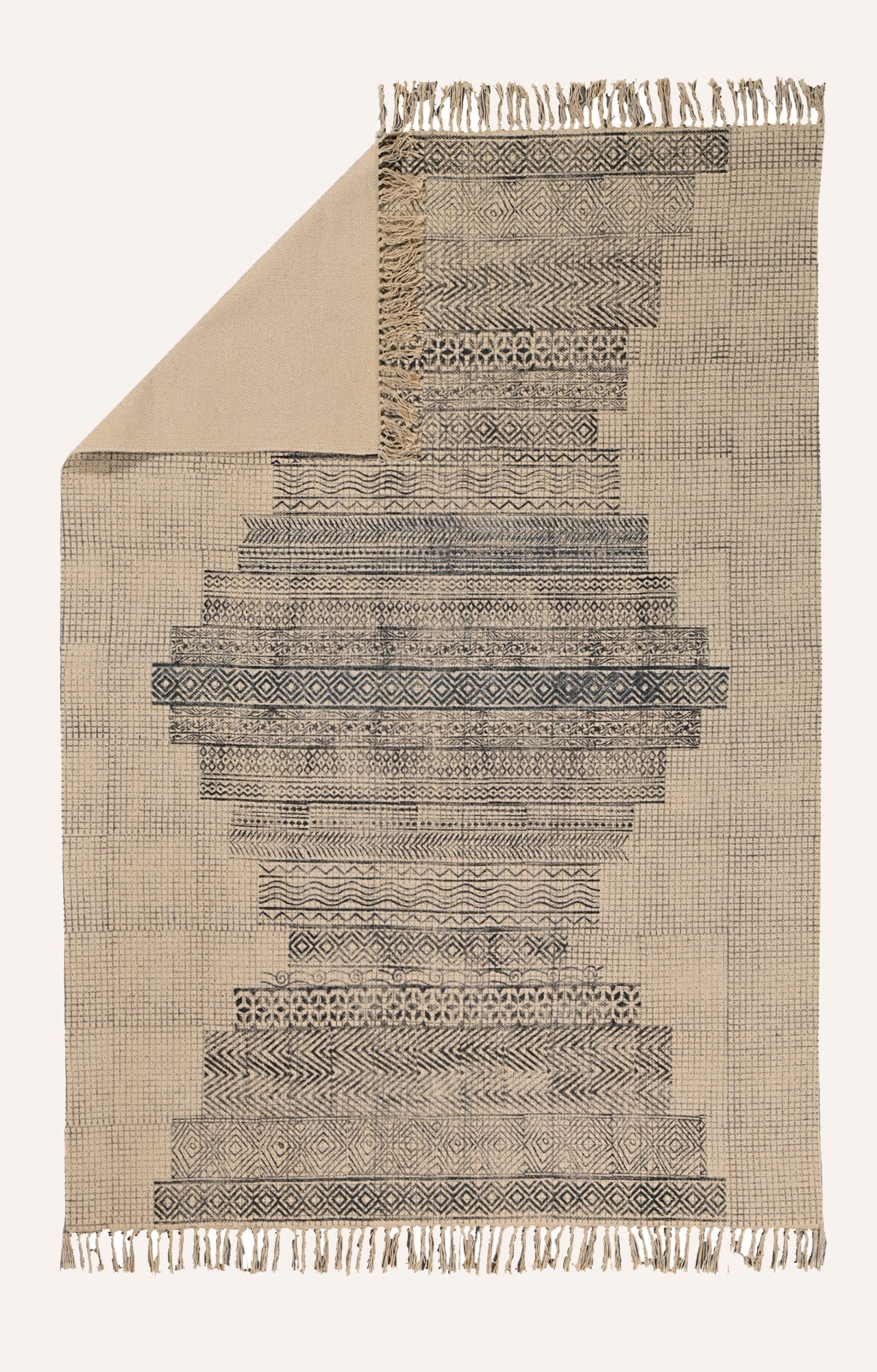 Geometric Cascade Screen Printed Rug