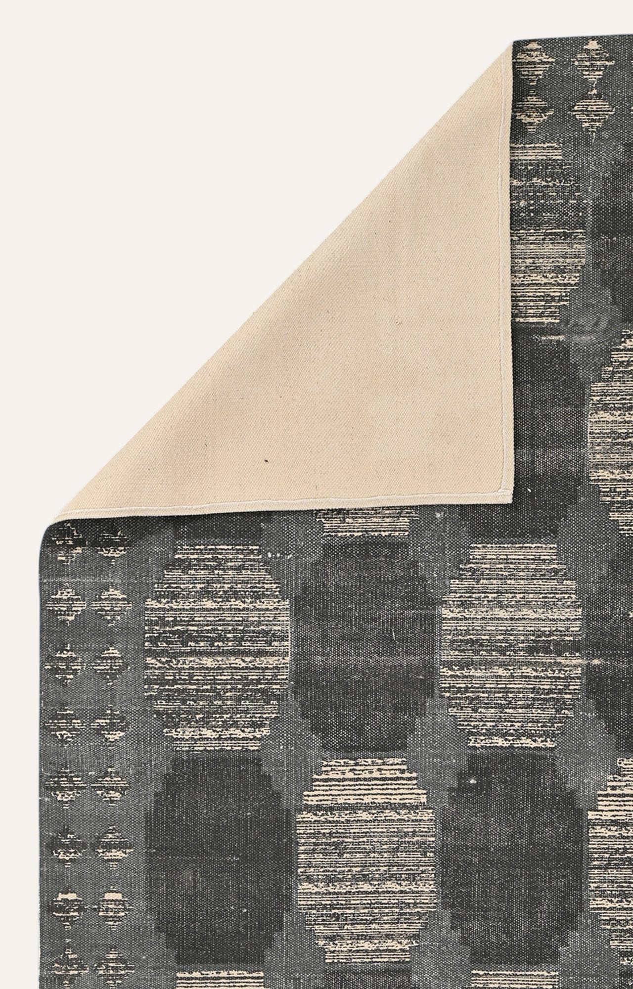 Ash & Ivory Offset Grid Cotton Rug