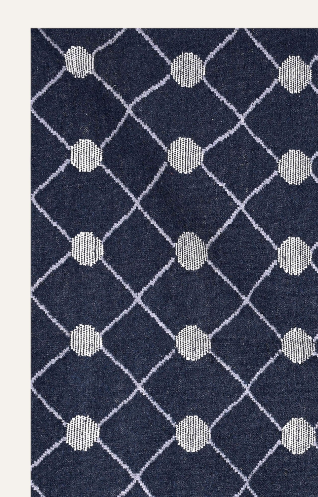 Blue And White Wavy Pattern  Rug