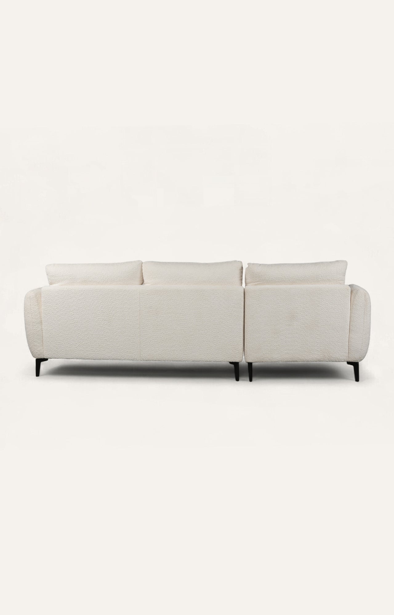 Modern Cream Bouclé Left Sectional Sofa
