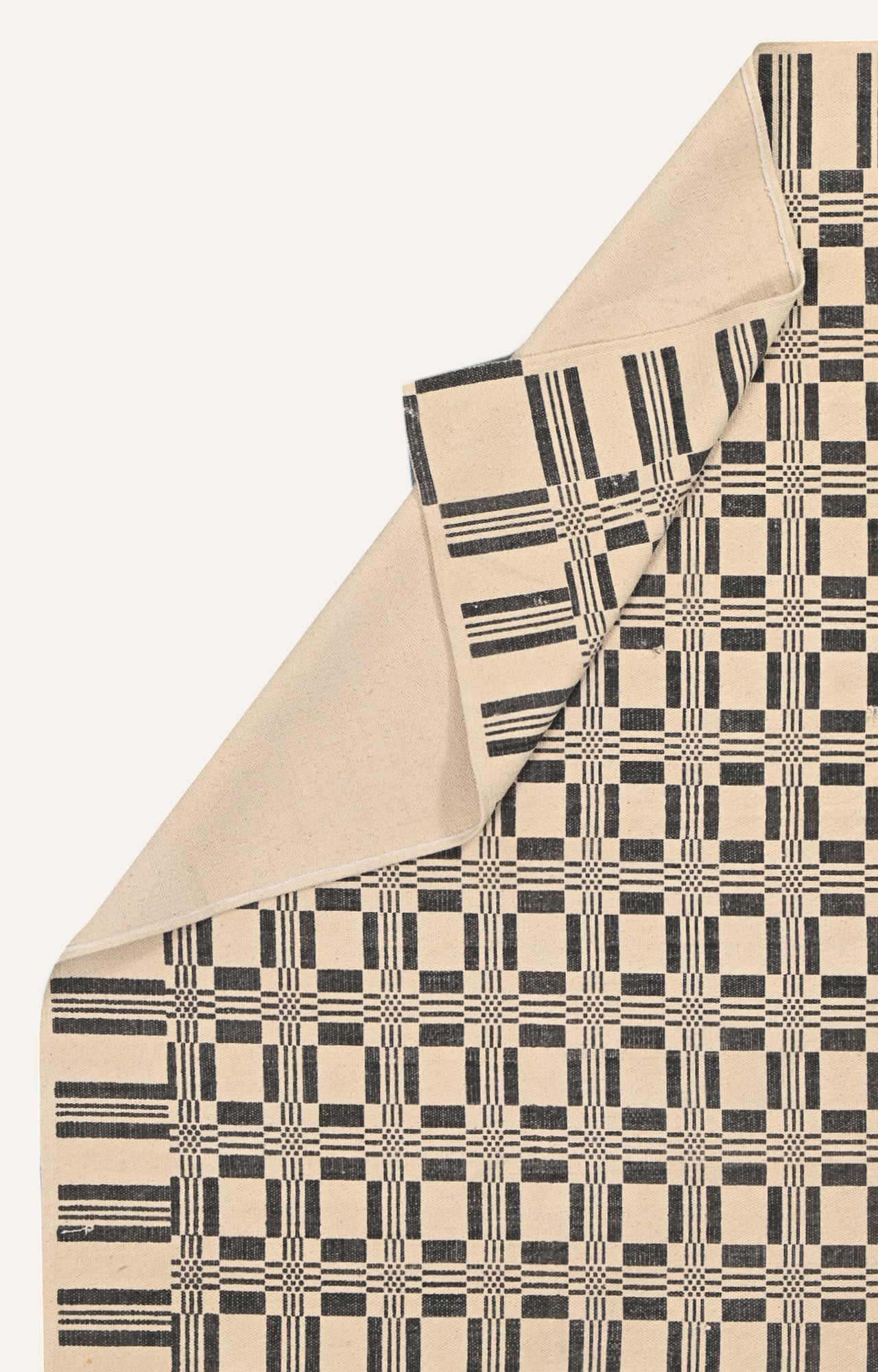 Gridded Weave-Inspired Cotton Rug